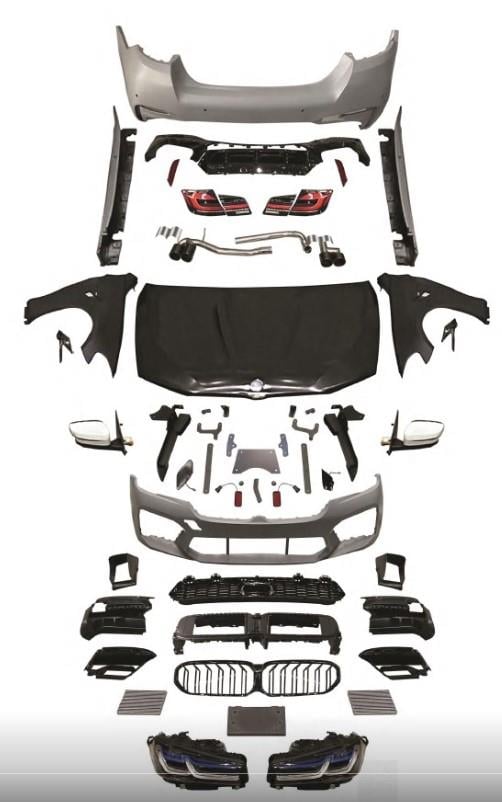 KOMPLE BODY KİT F10+LCI [DONUSUM => G30-LCI] MRŞP-LI, PANJ-LU, EGZ.UÇLU, KAPUT/ÇAMURLUK, FAR/STOP -///M5-