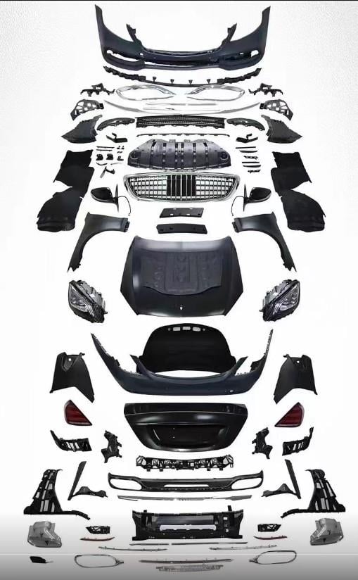 KOMPLE BODY KİT W221 [DONUSUM=> W222] 2B2-ÇıKıŞ, PANJ-LU, EGZ.UÇLU, KAPUT/ÇAMURLUK/BAGAJ KAP., FAR/STOP, AYNALAR -MAYBACH-