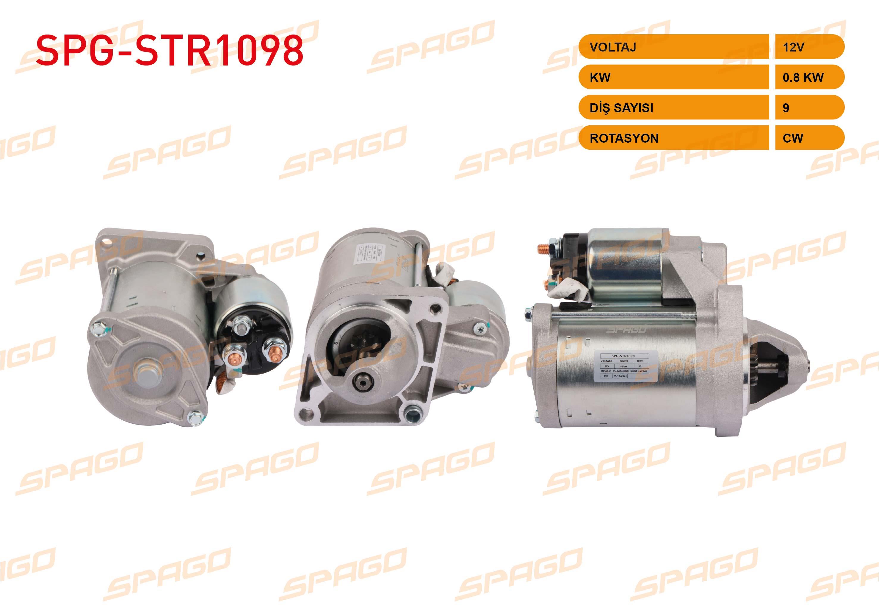 MARS MOTORU 12V/0.8 KW 9 DIS CW (STR5163) FIAT ALBEA 1.3 1998-2002 / PALIO 1.0, 1.2 1996-2003 / PUNTO 1.2 2003-2012