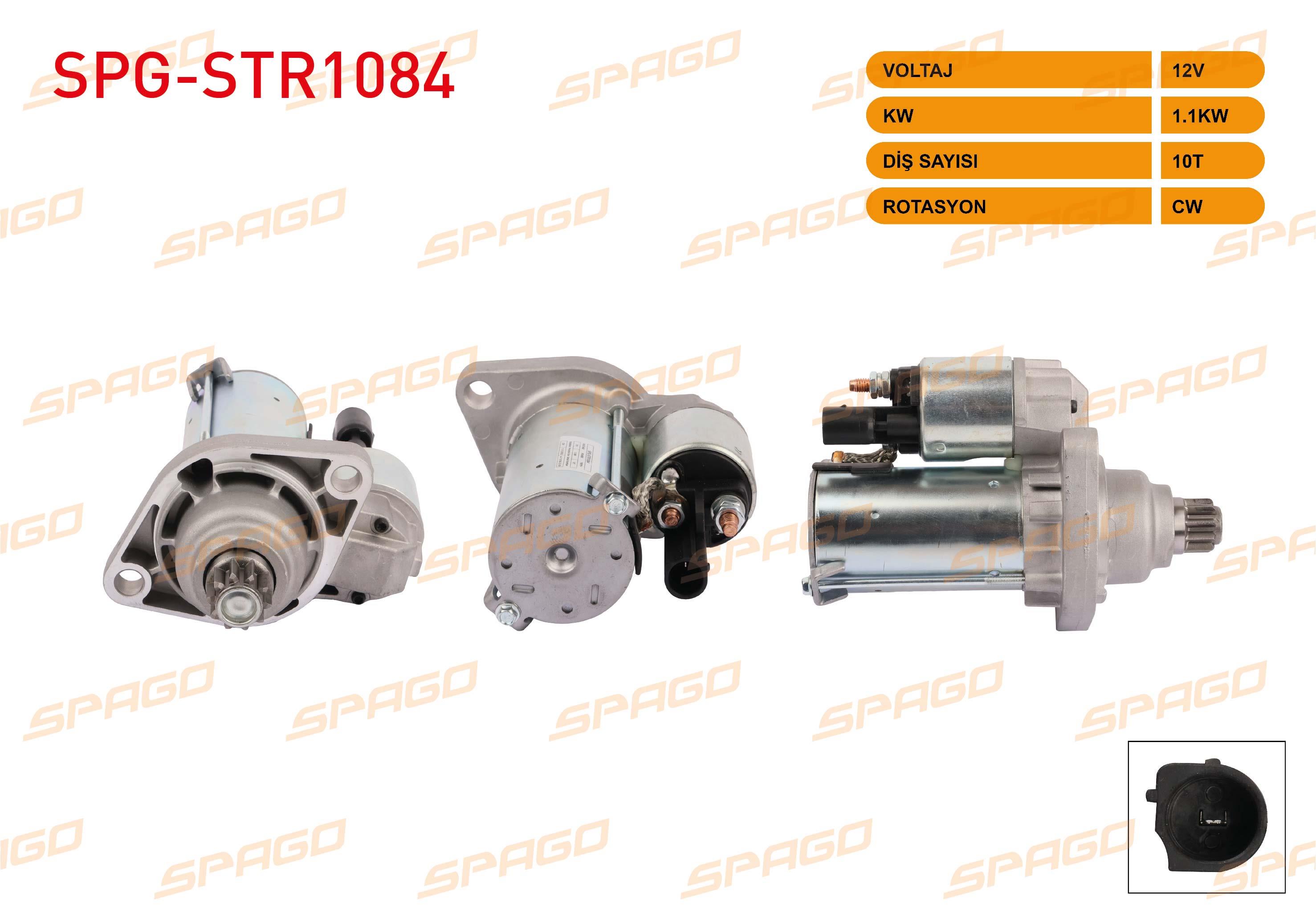 MARS MOTORU 12V/1.1 KW 10 DIS CCW (STR3342) VW GOLF V 1.6, 1.6 FSI, 2.0 FSI, 2.0 GTI 2003-2009 / GOLF VI 2.0 GTI 2009-2016 / TIGUAN 1.4 TSI, 2.0 TFSI 2008-2018 / SEAT LEON 2.0 TFSI, 2.0 FSI, 1.6 05-12