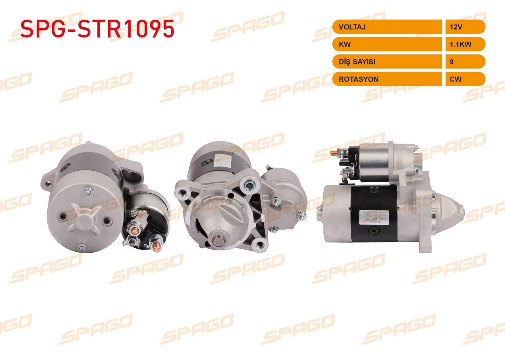 MARS MOTORU 12V/1.1 KW 9 DIS CW (STR4692) FIAT BRAVA 1.6 1995-2001 / FIORINO 1.4, 1.6 1993-2001 / PALIO 1.4, 1.6 1996-2002 / TEMPRA 1.6 1990-1996