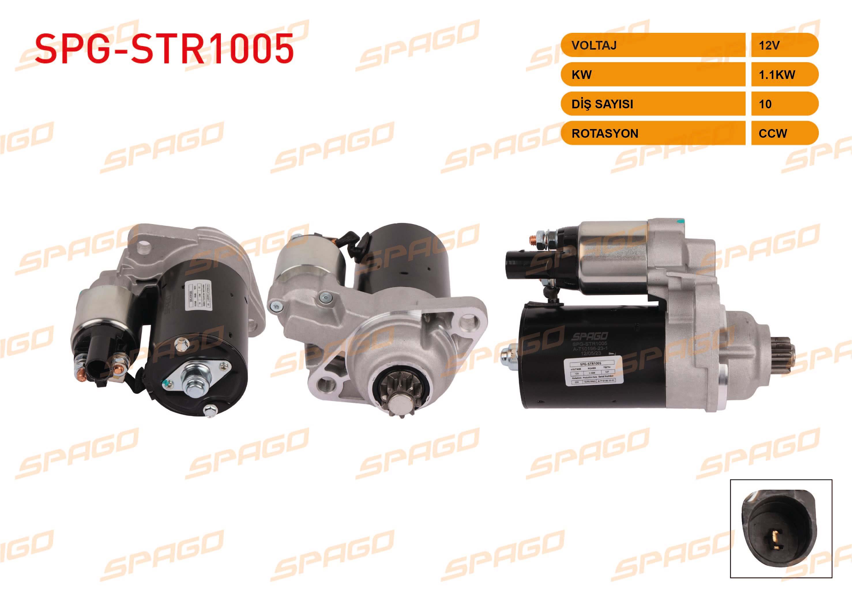 MARS MOTORU 12V/1.1KW 10 DIS CCW (V TIPI) (STR3360) GOLF V 1.6i 03-09/ JETTA III-IV 1.6i 05-/ A3 1.6 03-12/ LEON 1.6 05-12/ TOLEDO III 1.6 04-09/ OCTAVIA II 1.6 04-13