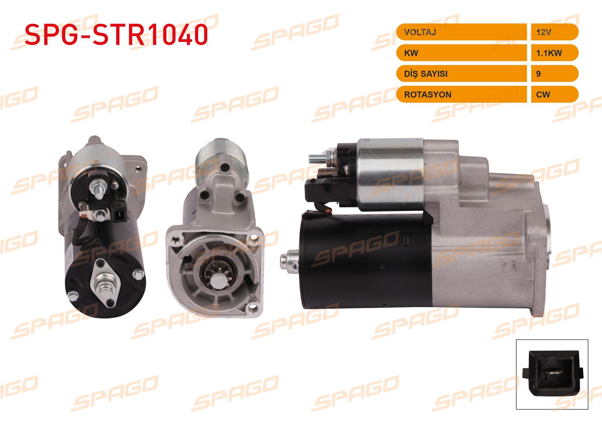 MARS MOTORU 12V/1.1KW 9 DIS CW (STR6554) POLO 1.4 1999-2001/  POLO CLASSIC 1.4 - 1.6 1995-2001/ IBIZA III 1.4 - 1.6 2002-2009/ FABIA 1.4 - 1.6 1999-2007
