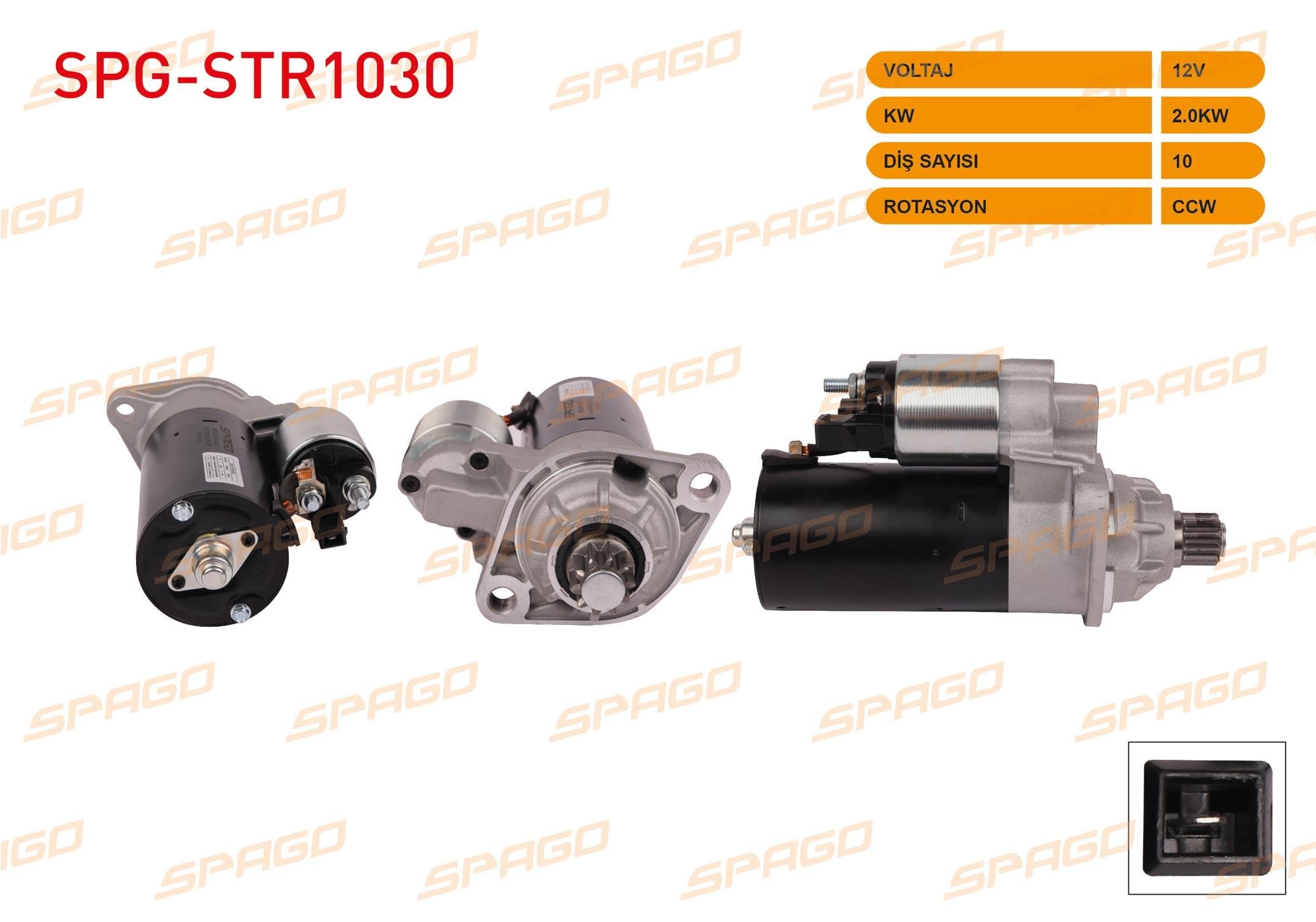 MARS MOTORU 12V/2.0KW 10 DIS CCW (STR6580) 1.9 TDI  BORA 1998-2005/ GOLF IV 1997-2005/ POLO 2003-2009/ JETTA 1997-2005/ A3 1996-2003/ LEON 1999-2006/ TOLEDO 1999-2006/ OCTAVIA 1996-2004