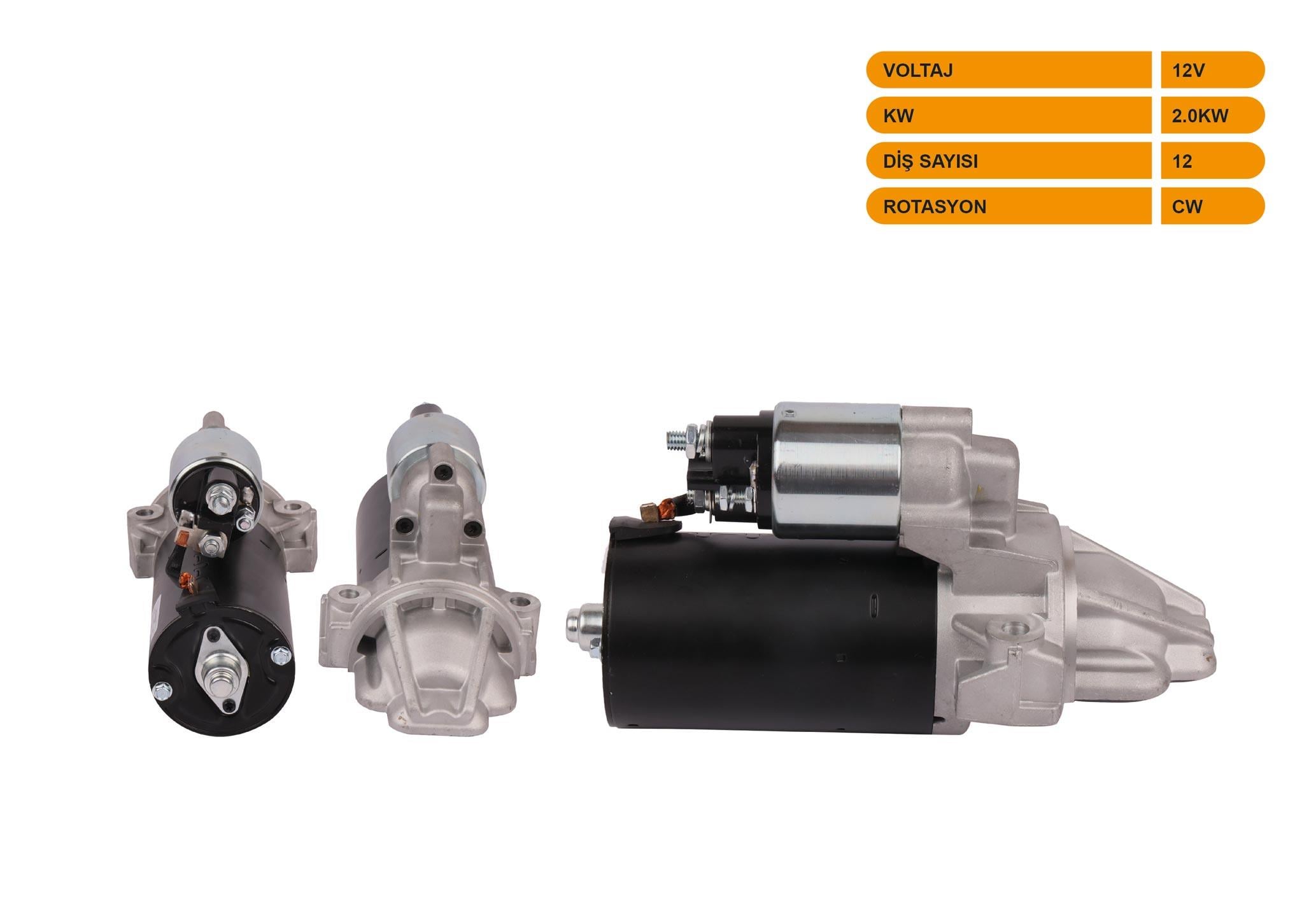 MARS MOTORU 12V/2.0KW 12 DIS CW B TIPI (STR6840) FORD TRANSIT (V347) 2.2 TDCI 2006-2009 / FIAT DUCATO 2.2 D 2006-2012 / PEUGEOT BOXER 2.2 HDI 2006-2012 / CITROEN JUMPER 2.2 HDI 2006-2012