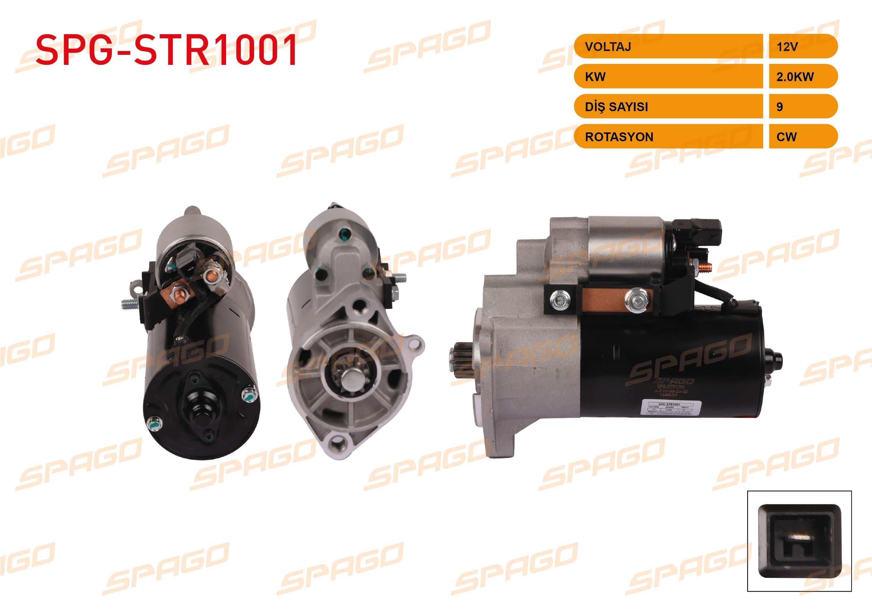 MARS MOTORU 12V/2.0KW 9 DIS CW M12X2 (STR6602) VOLKSWAGEN LT35 2.5 TDI 1996-2006 / TRANSPORTER T5 2.5 TDI 2003-2011