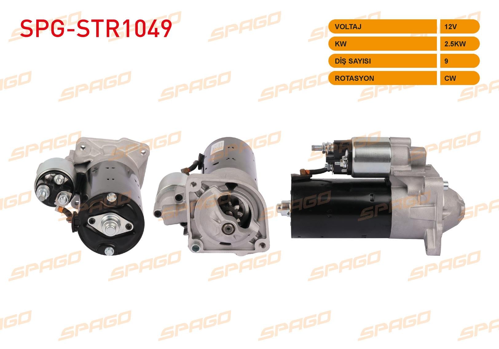 MARS MOTORU 12V/2.5KW 9 DIS CW (STR5174) FIAT DUCATO 2.3 JTD - 2.8 JTD 2008-2014 / PEUGEOT BOXER 2.8 HDI 2008-20014 / CITROEN JUMPER 2.8 HDI 2008-2014