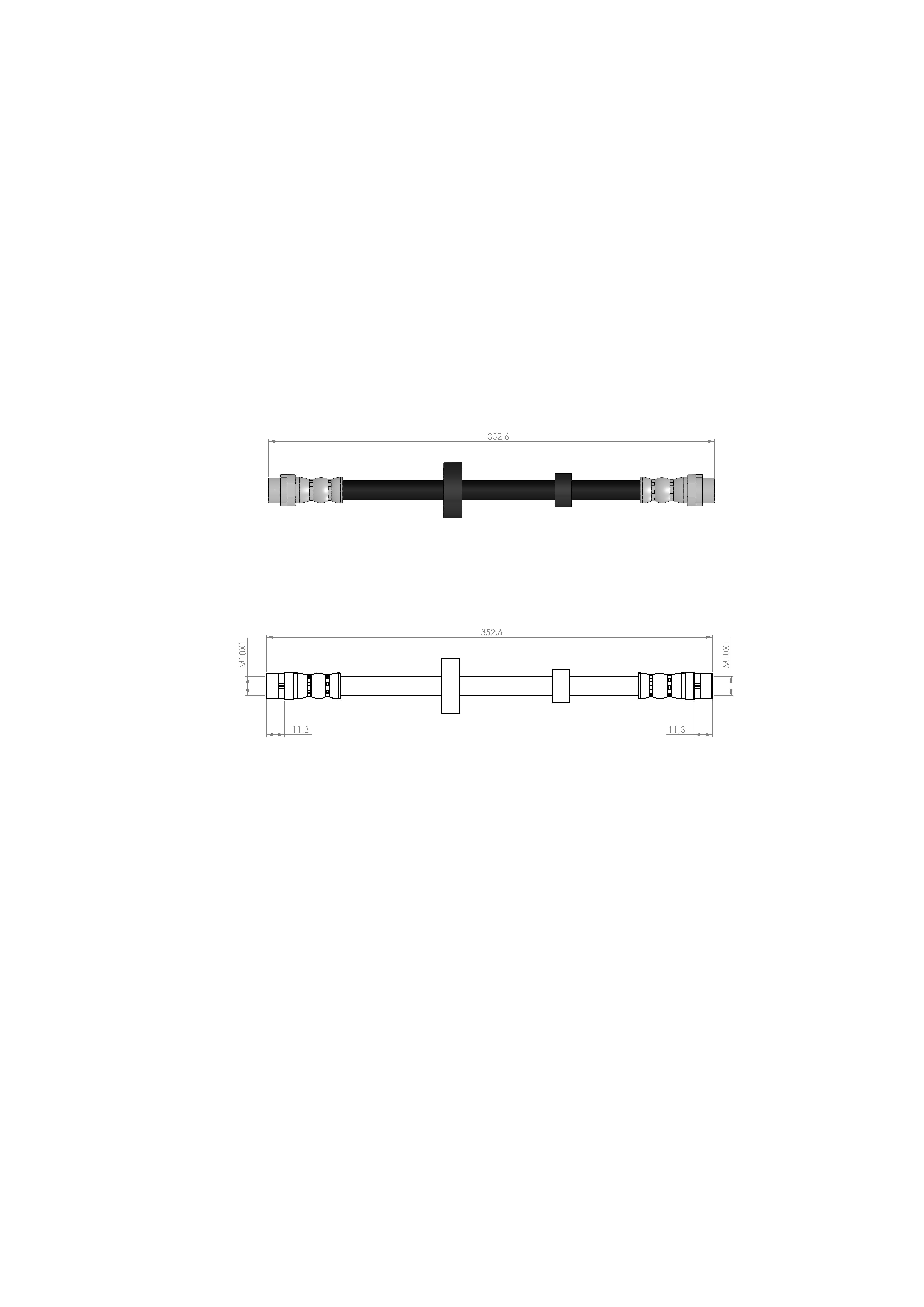 ÖN FREN HORTUMU T4 90-03 370 MM 10028 701611701A 701611701E