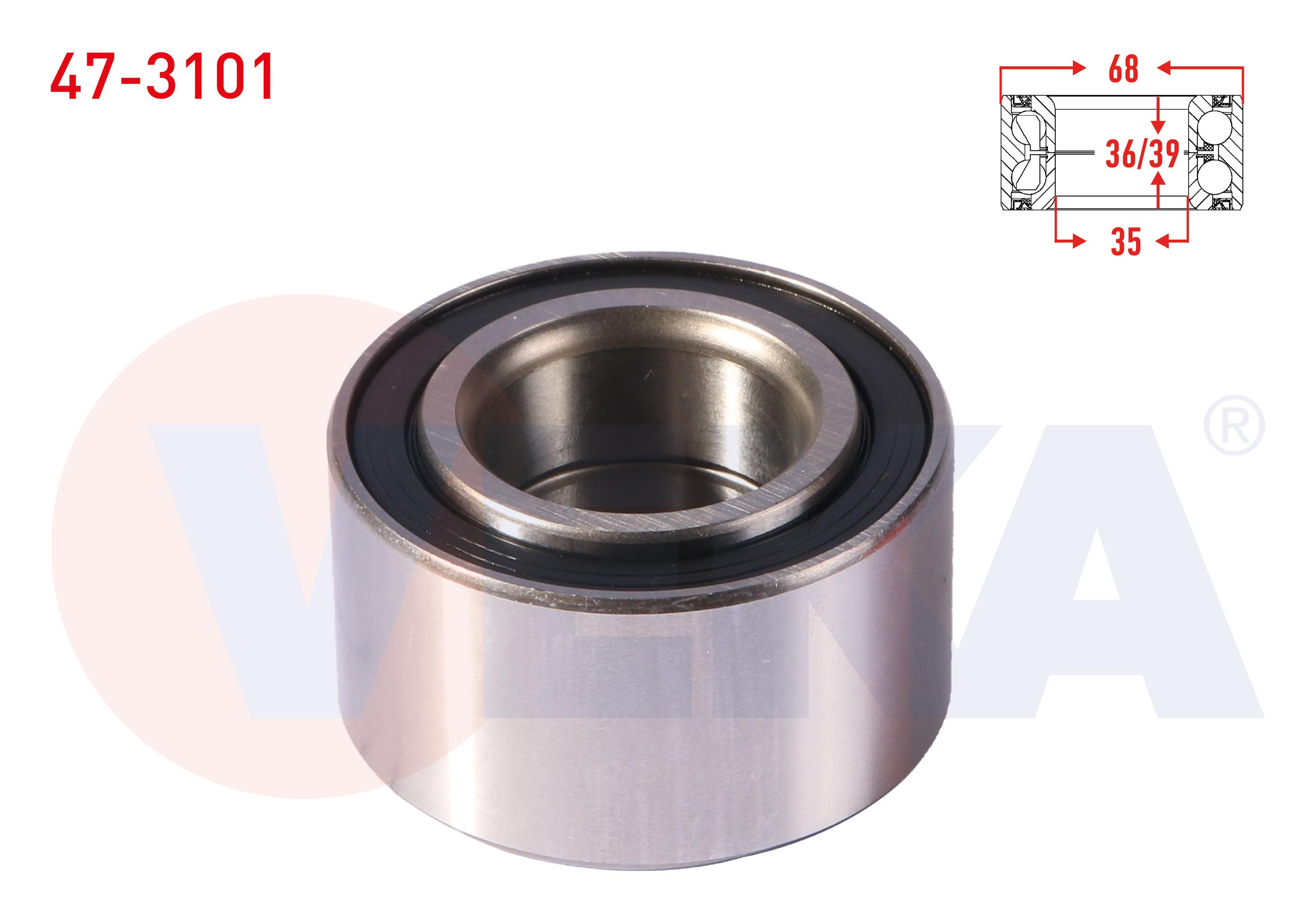 ON TEKERLEK RULMANI SOL-SAG 35X68X39/36 NISSAN MICRA 1.3i 16v 1992-2003 / MICRA 1.2i 16v 1992-2003
