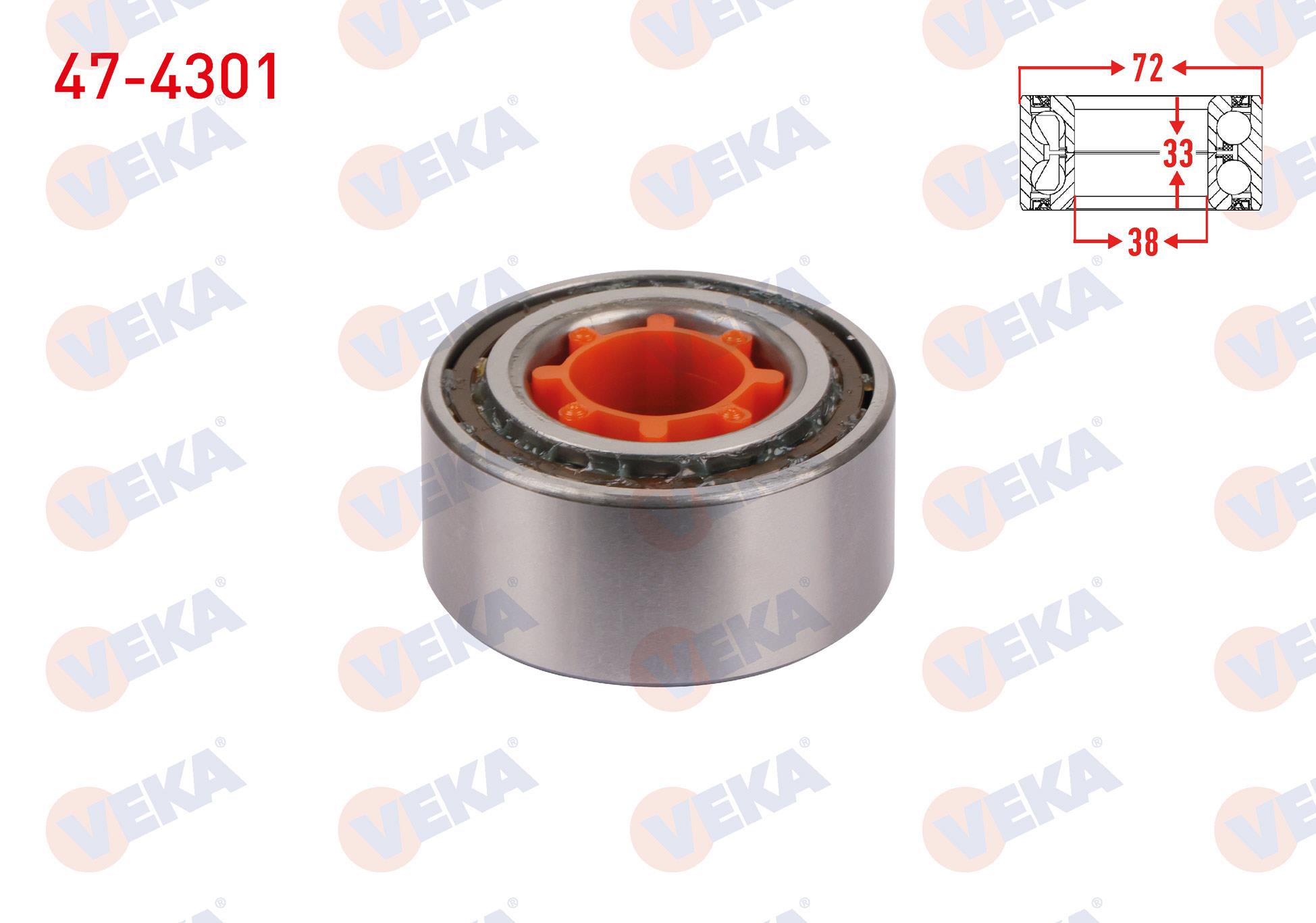 ON TEKERLEK RULMANI SOL-SAG 38X72X36/33 TOYOTA COROLLA 1.3i - 1.6i 1992-1997 / COROLLA 1.4i - 1.6i 1997-2002