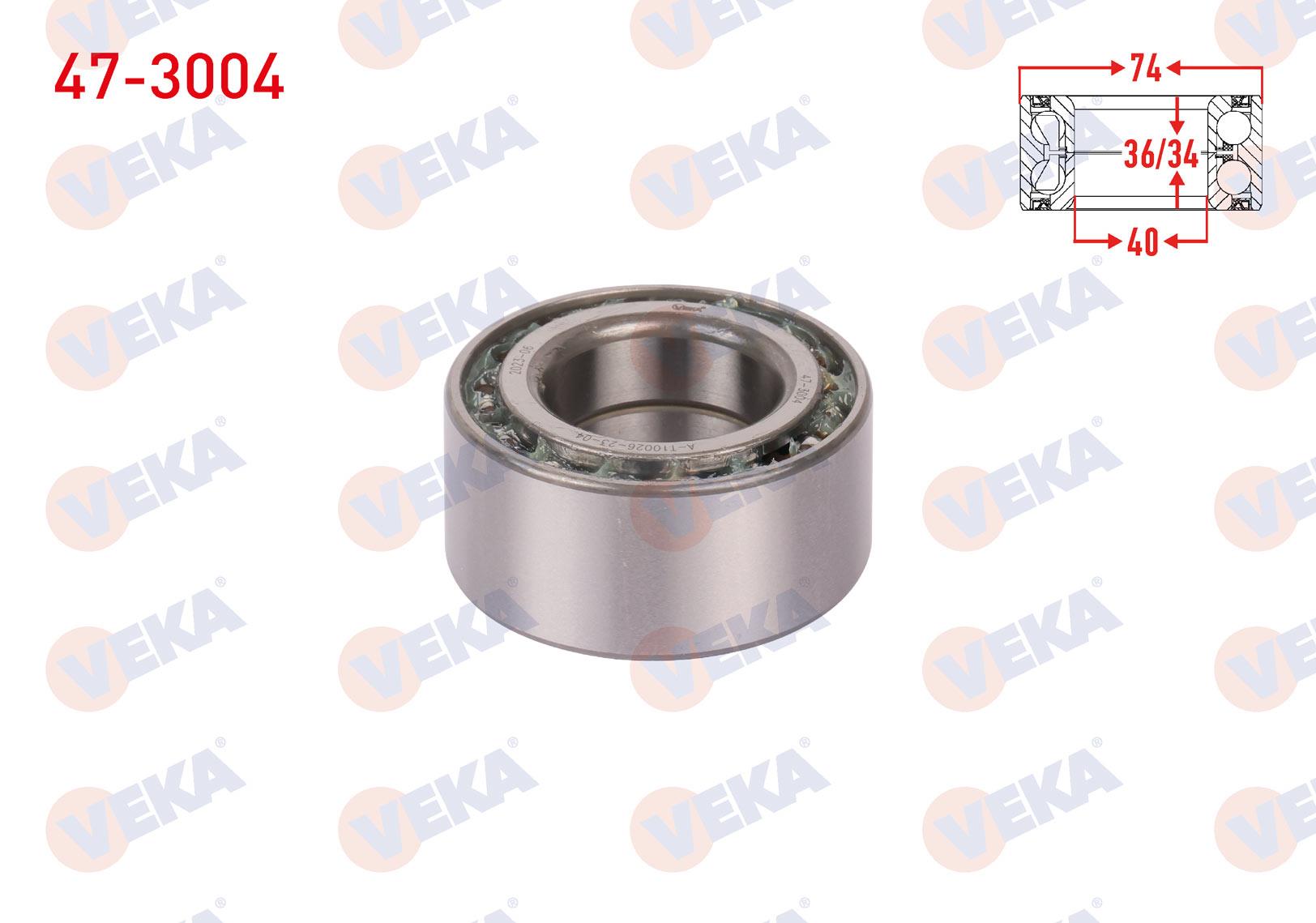 ON TEKERLEK RULMANI SOL-SAG 40X74X36/34 MITSUBISHI CARISMA 1995-2006/ COLT IV 1992-1996/ COLT V 1995-2003/ LANCER V 1992-1996/ LANCER VI 1996-2003