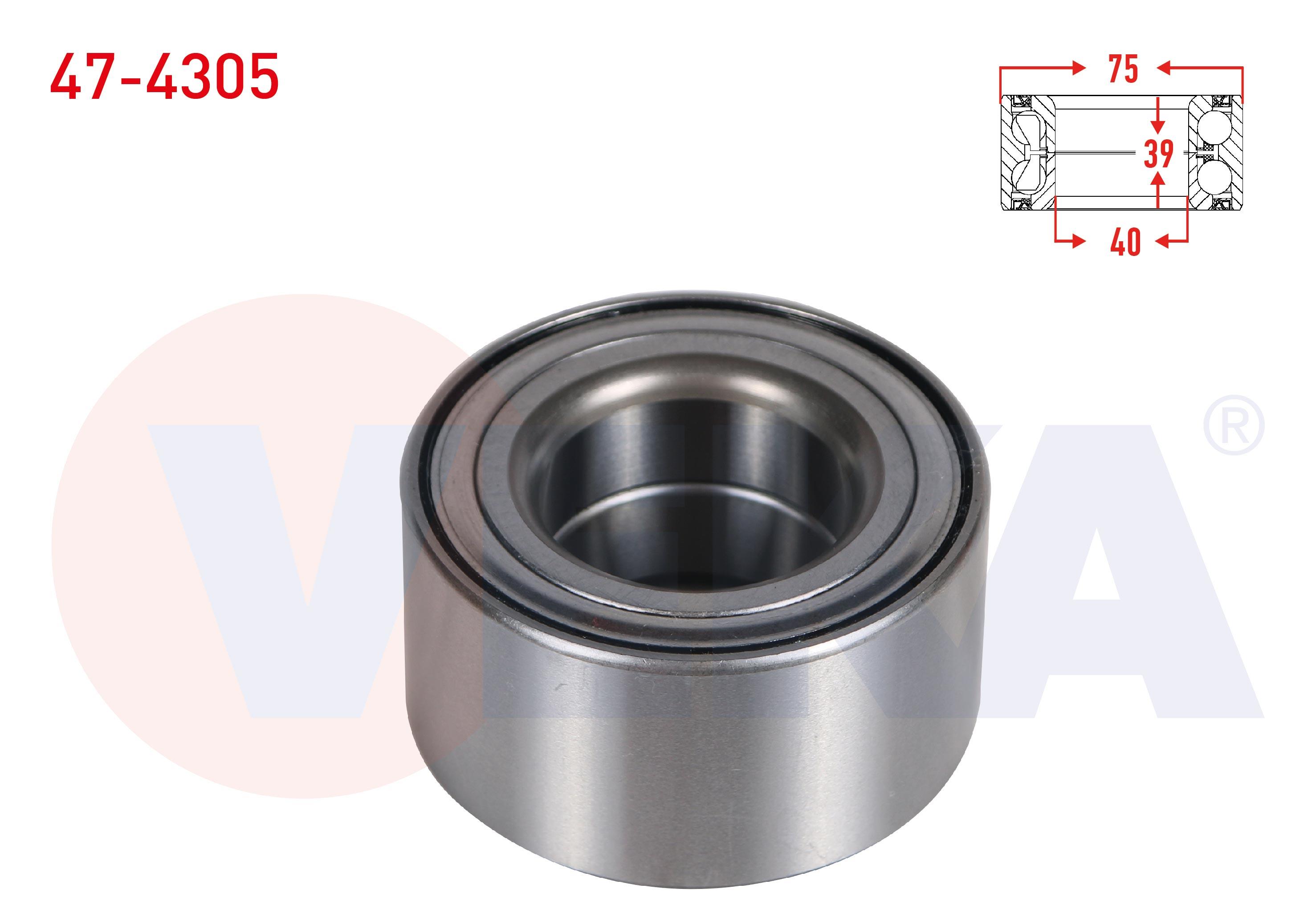 ON TEKERLEK RULMANI SOL-SAG ABS OKUYUCULU 40X75X39 TOYOTA YARIS 1.33 VVT-I - 1.4 D-4D 2006-2010/ YARIS 1.33 - 1.5 HYBRID 2011-