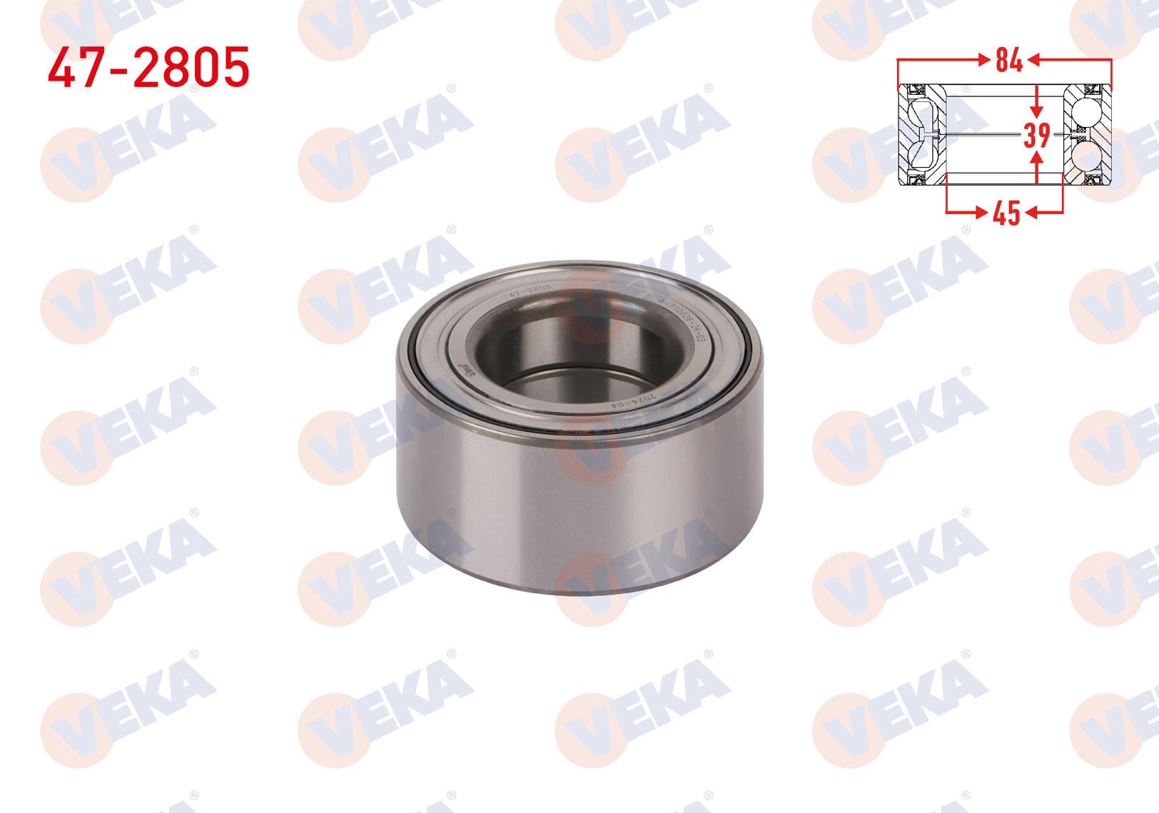 ON TEKERLEK RULMANI SOL-SAG ABSLI 45X39X84 MERCEDES A SERISI (W169) 2004-2012 / B SERISI (W245) 2005-2011