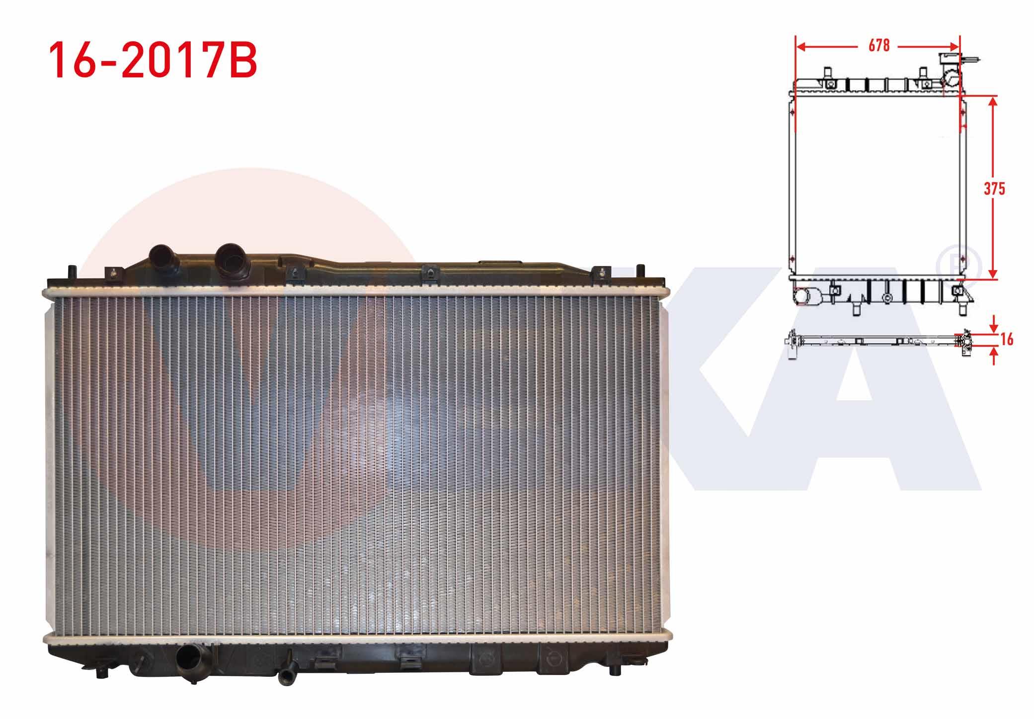 SU RADYATORU (ALT BORU SEGMANLI) BRAZING HONDA CIVIC VIII 1.6 M-T AC+/- 2005-2012