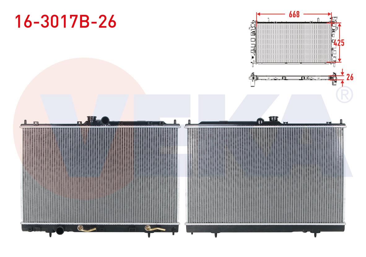 SU RADYATORU BRAZING KALINLIK 26mm MITSUBISHI OUTLANDER 2.0I A-T 2003-2007
