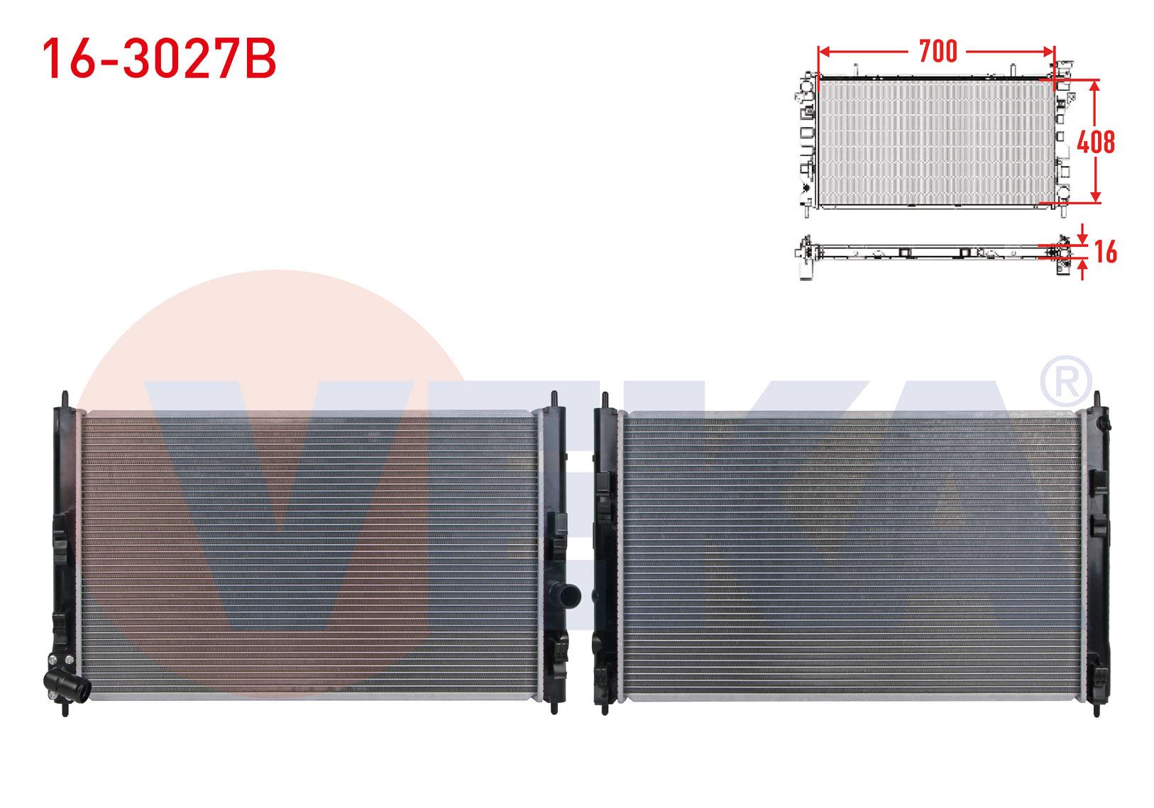SU RADYATORU BRAZING MITSUBISHI ASX (GA,W) 1.6i 16v A-T/M-T 2010- / LANCER VIII 1.6i M-T - 1.8i A-T/M-T 2008-