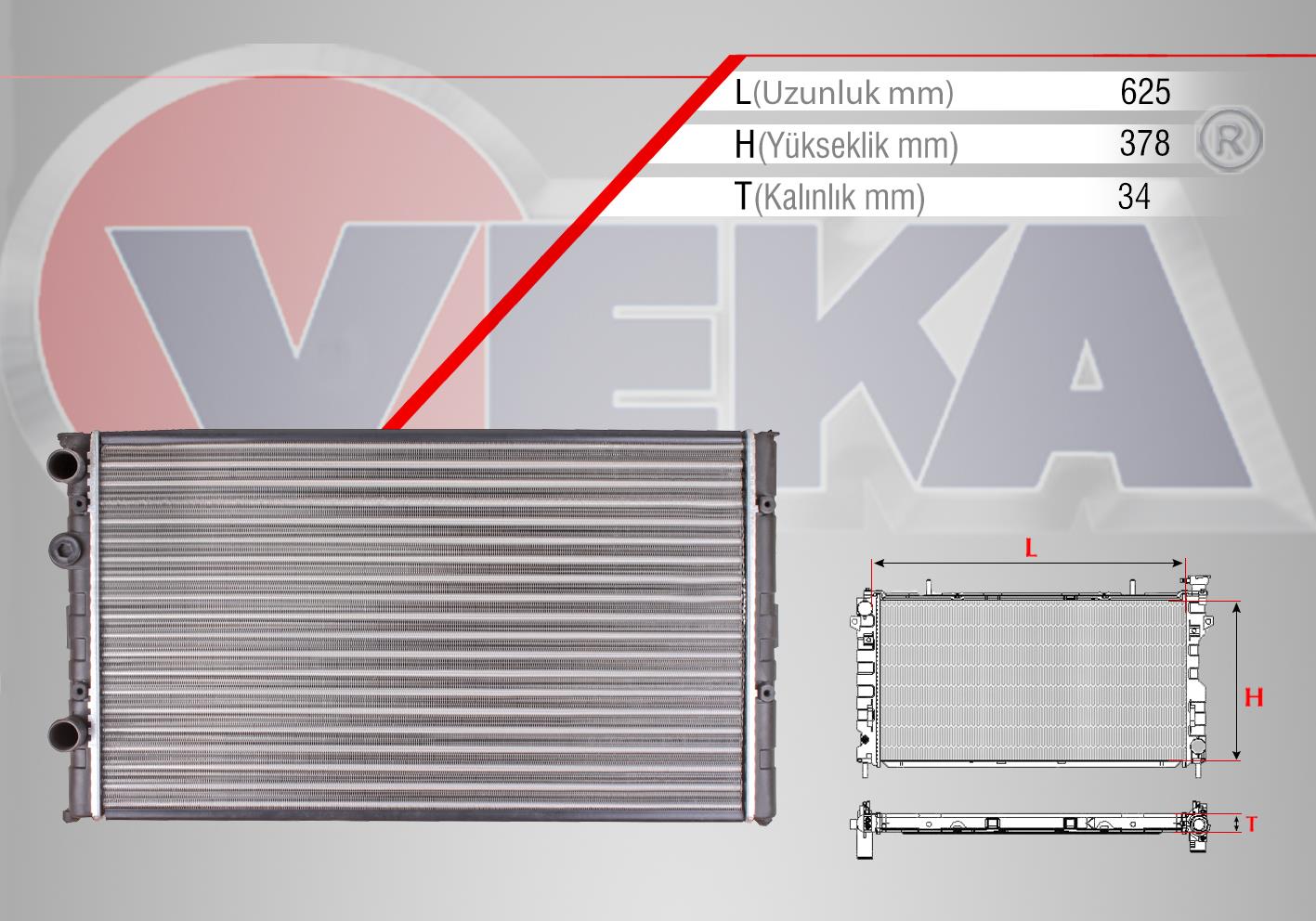 SU RADYATÖRÜ MEKANİK POLO-CORDOBA-FABİA AEE-ALM-AFH 1,4 16V-1,6 (KLİMALI) 94-99 1H0121253L 1H0121253BE