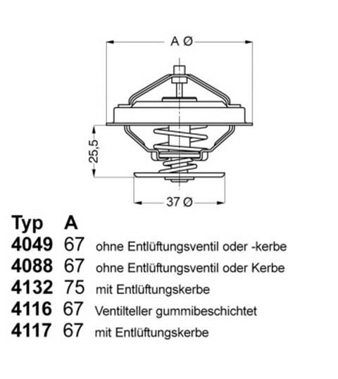 TERMOSTAT PASSAT/CRAFTER/LT28-35/T4 87C GOVDESIZ / 025121113 - 035121113