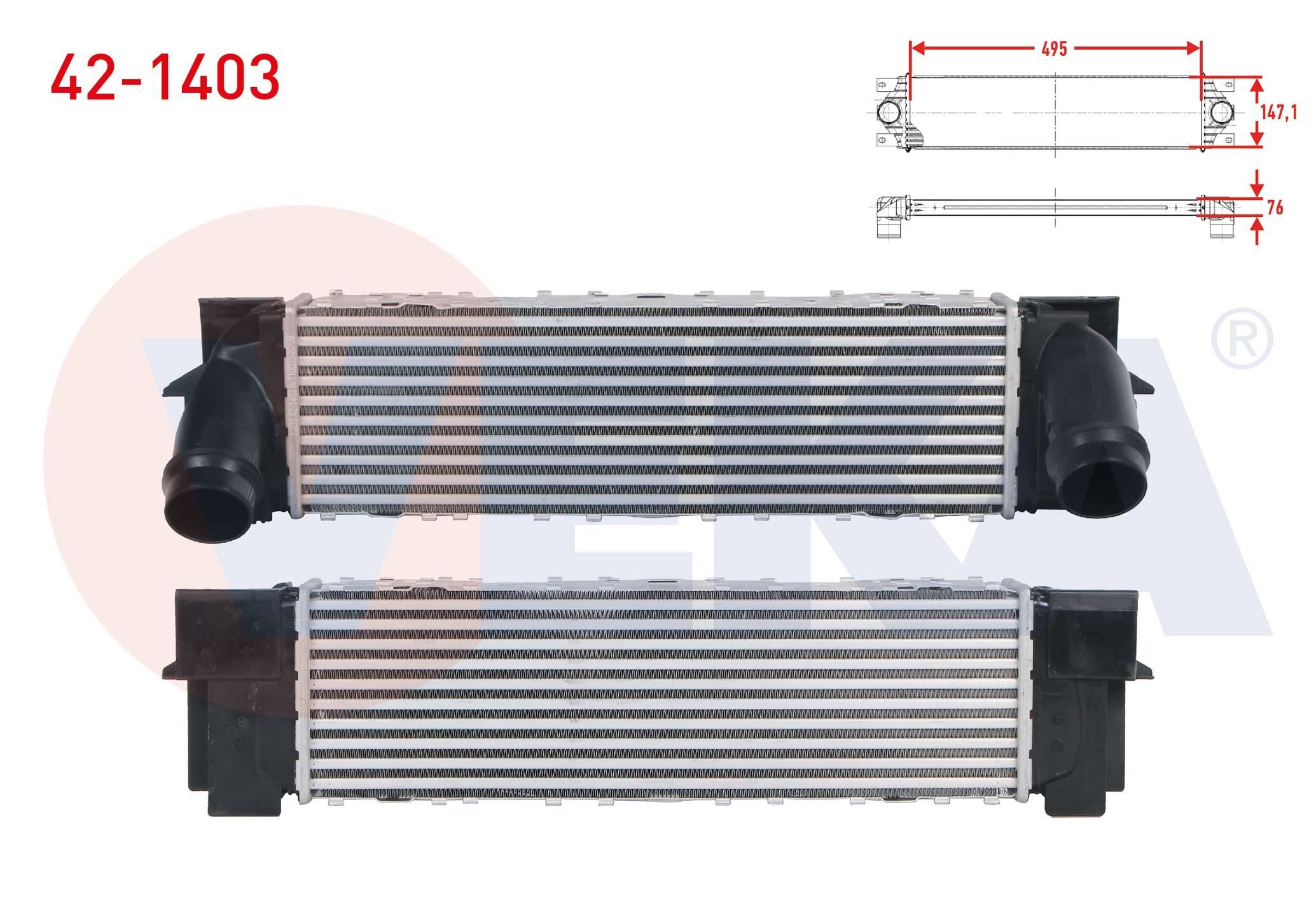 TURBO RADYATORU (INTERCOOLER) BMW X3 (F25) xDrive 2.0 D - xDrive 2.0i 2010-/ X4 (F26) xDrive 2.0 D 2014-