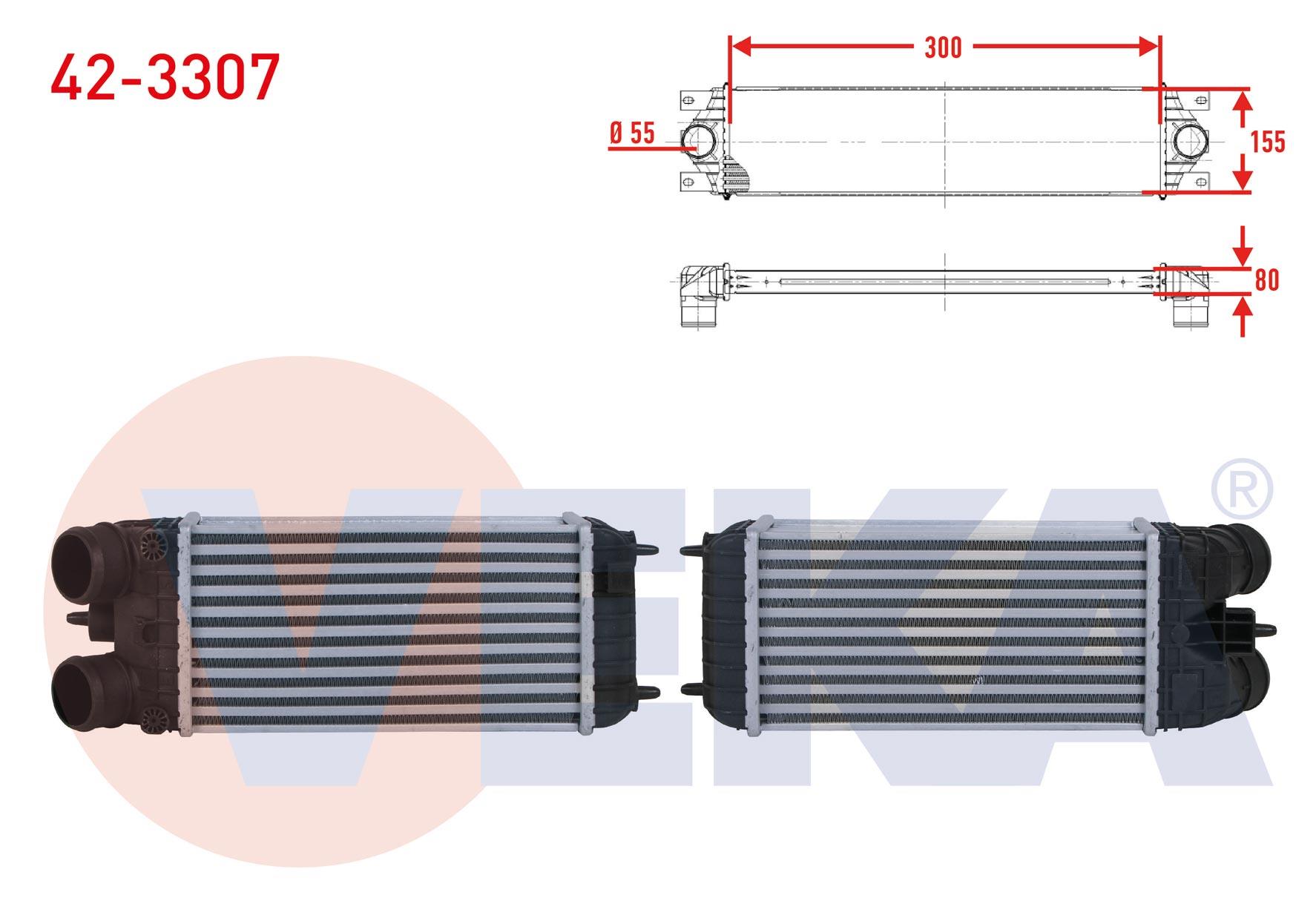 TURBO RADYATORU (INTERCOOLER) CITROEN DS3 1.6 THP 2009-2013 / PEUGEOT 207 1.6i 16v 2006-2012 / 208 1.6 - 1.6 GTI 2012-