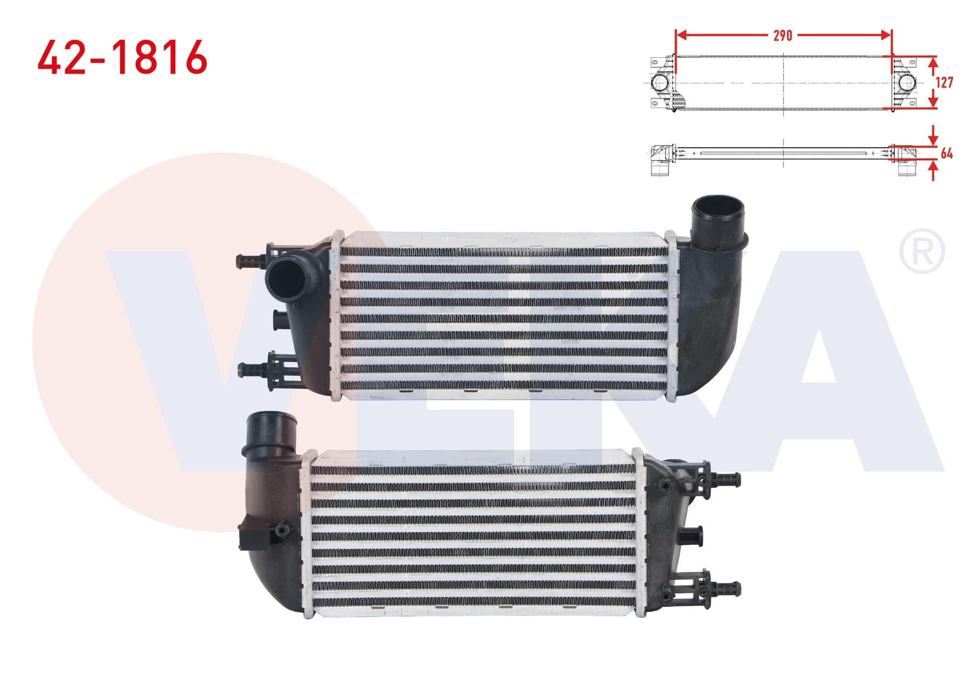 TURBO RADYATORU (INTERCOOLER) FIAT 500 1.2 - 1.3 MJT 2008-2012