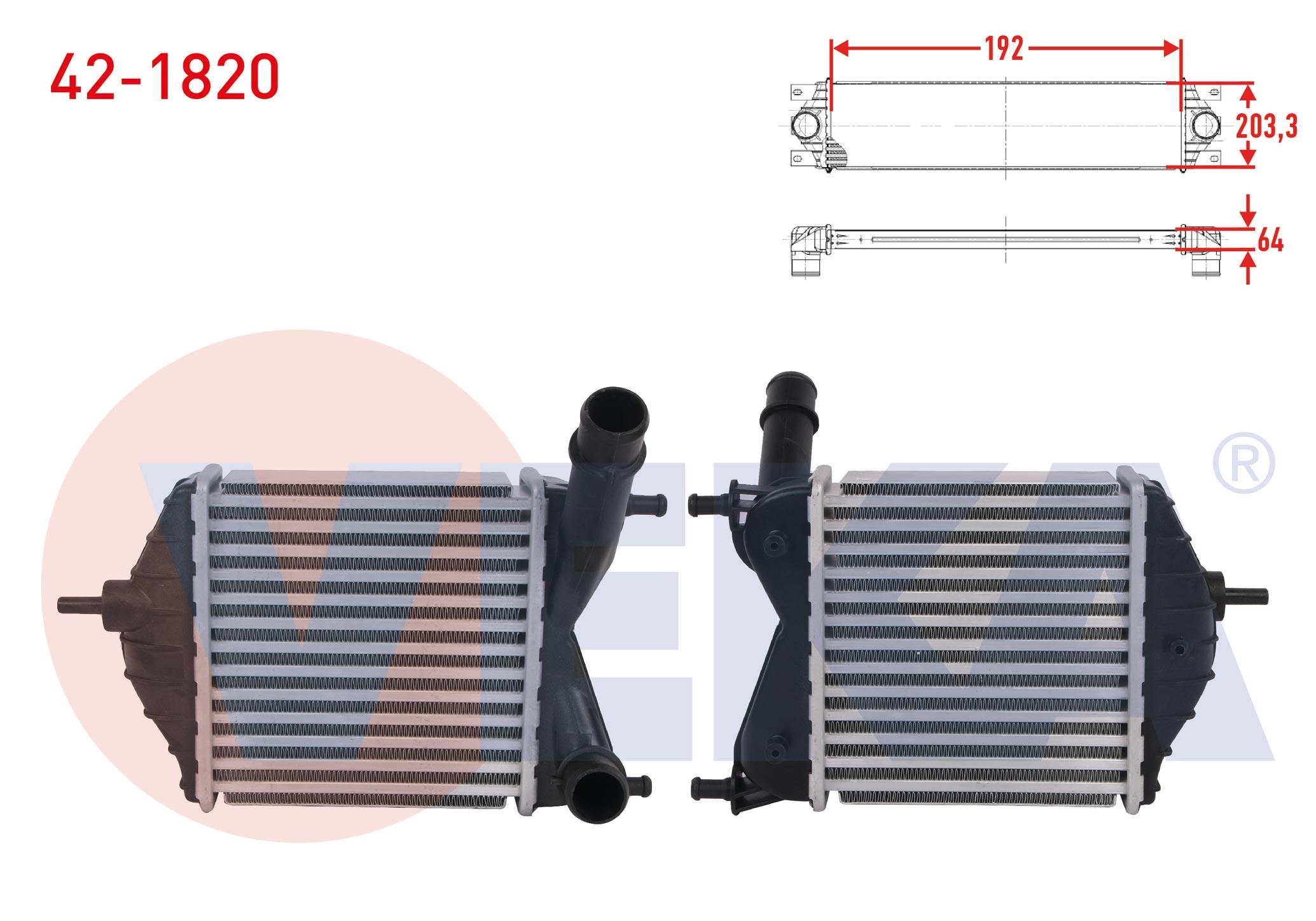 TURBO RADYATORU (INTERCOOLER) FIAT IDEA 1.3 D MULTIJET 70 hp 2004-