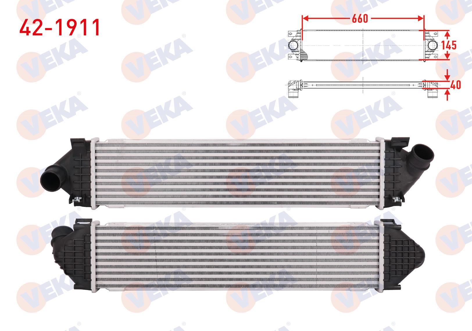 TURBO RADYATORU (INTERCOOLER) FORD FOCUS II 1.6 TDCI 2008-2011 / S-MAX 1.6 TDCI 2006- / MONDEO IV 1.6 TDCI-2.0 TDCI 2007-2014 / KUGA I 2.0 TDCI 2008-2013 / VOLVO S60 II 1.6 D 2010- / V60 1.6 D 2010-