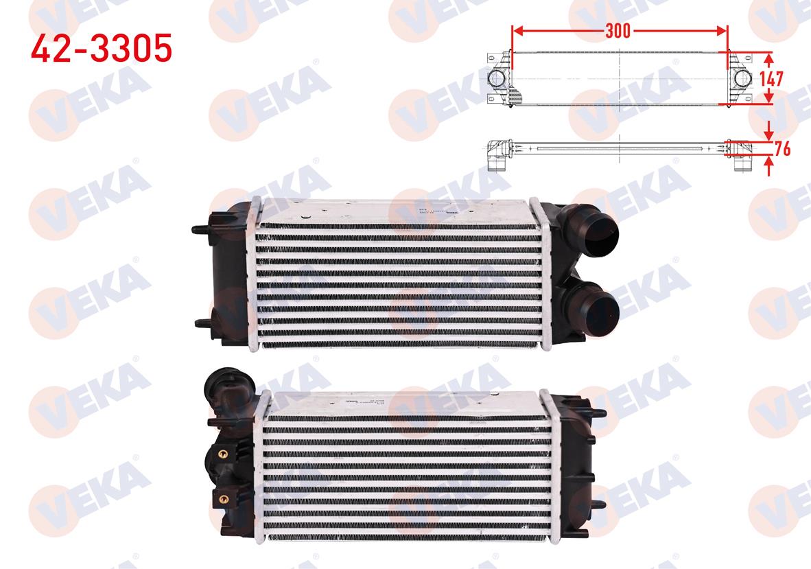 TURBO RADYATORU (INTERCOOLER) KISA BORULU PEUGEOT PARTNER TEPEE 1.6 HDI 2008-