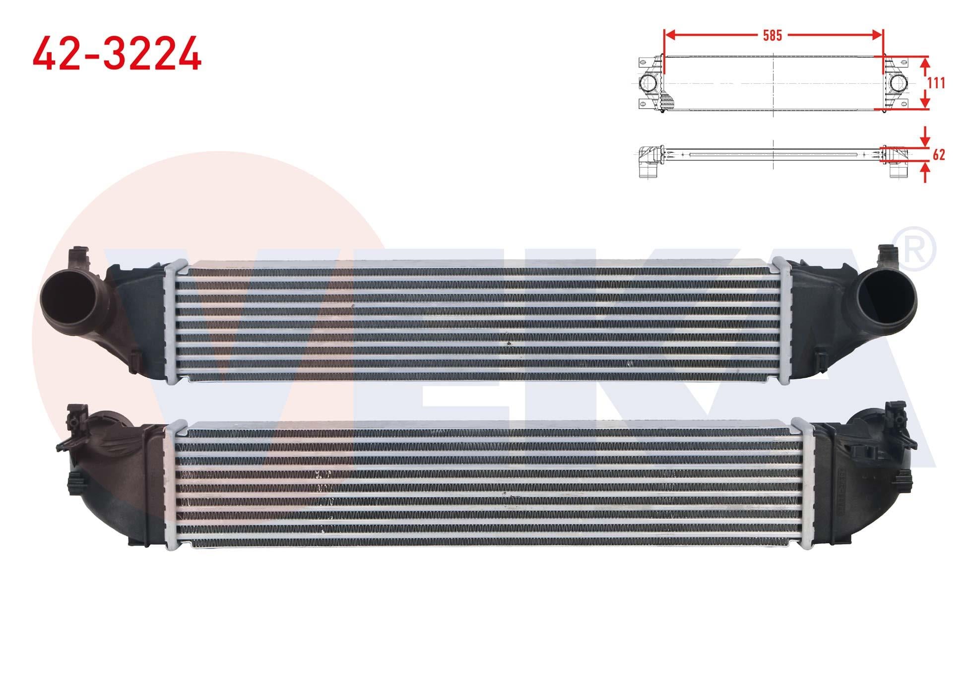 TURBO RADYATORU (INTERCOOLER) OPEL ASTRA K 1.0i TURBO 2015-
