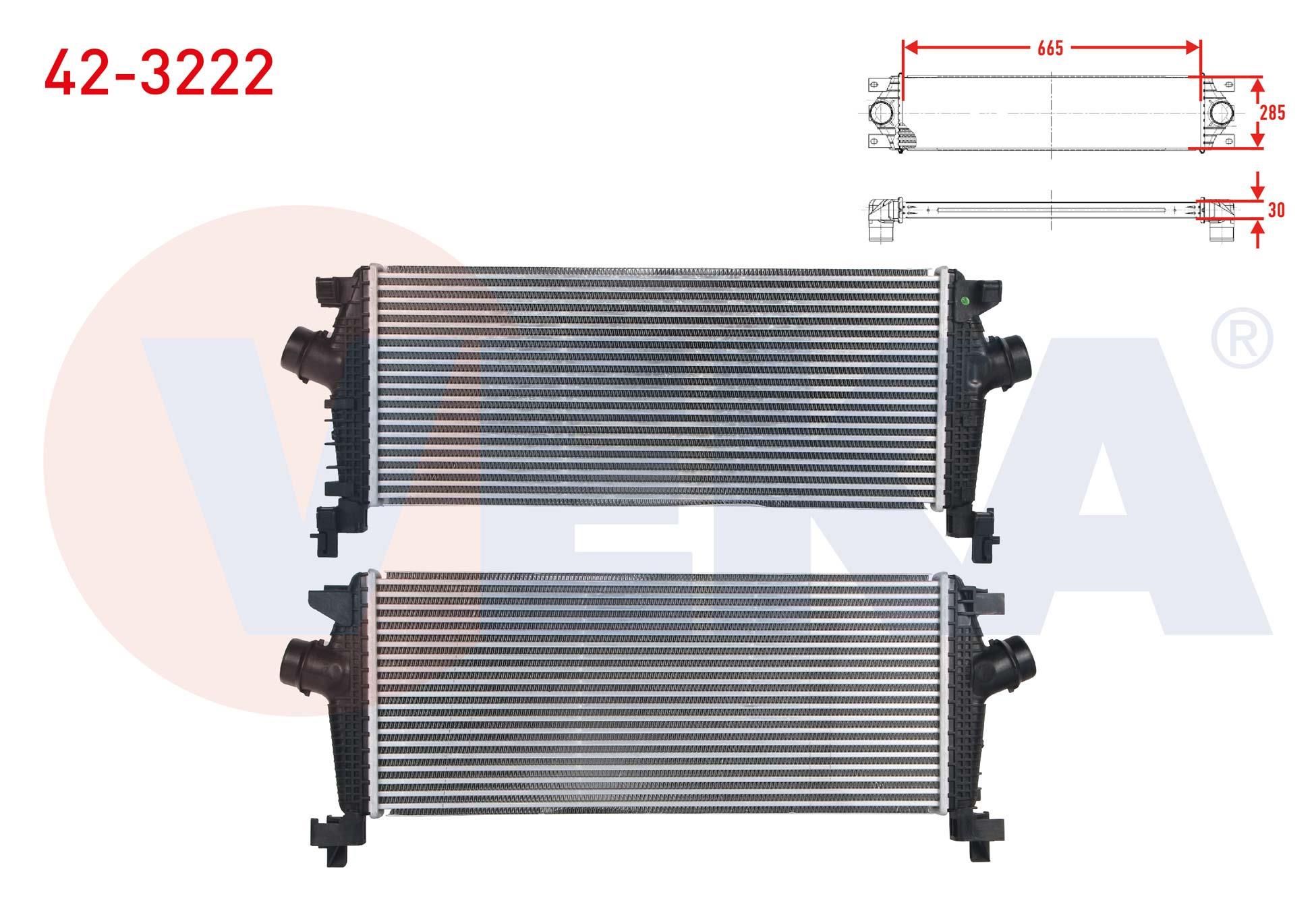 TURBO RADYATORU (INTERCOOLER) OPEL INSIGNIA 1.4 T M-T 2008-/ ZAFIRA C 1.4 M-T 2011-/ CHEVROLET CRUZE 1.4 M-T 2011-2014