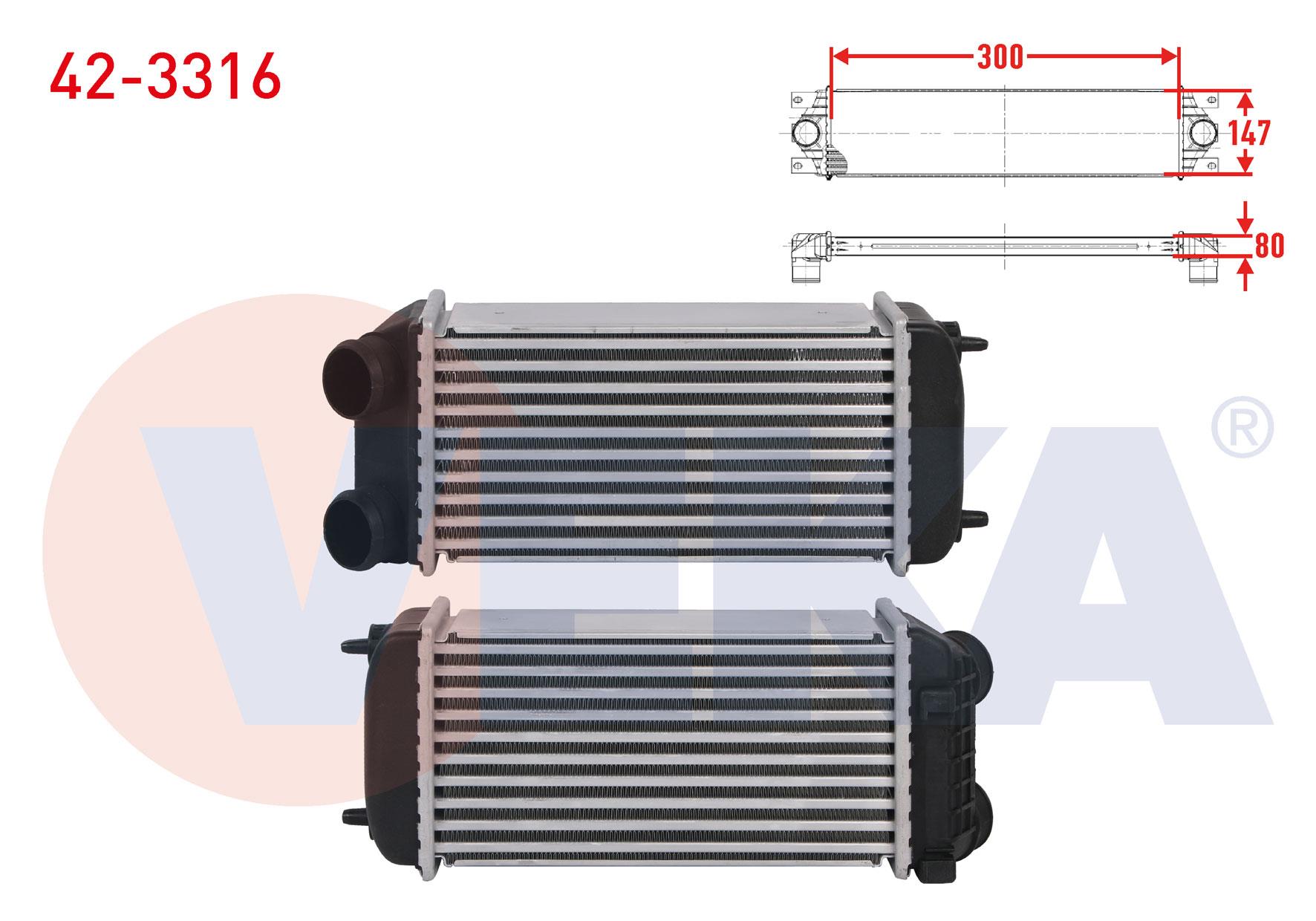 TURBO RADYATORU (INTERCOOLER) PEUGEOT 206 CC 1.6 HDI 110 109 hp 2005-2007