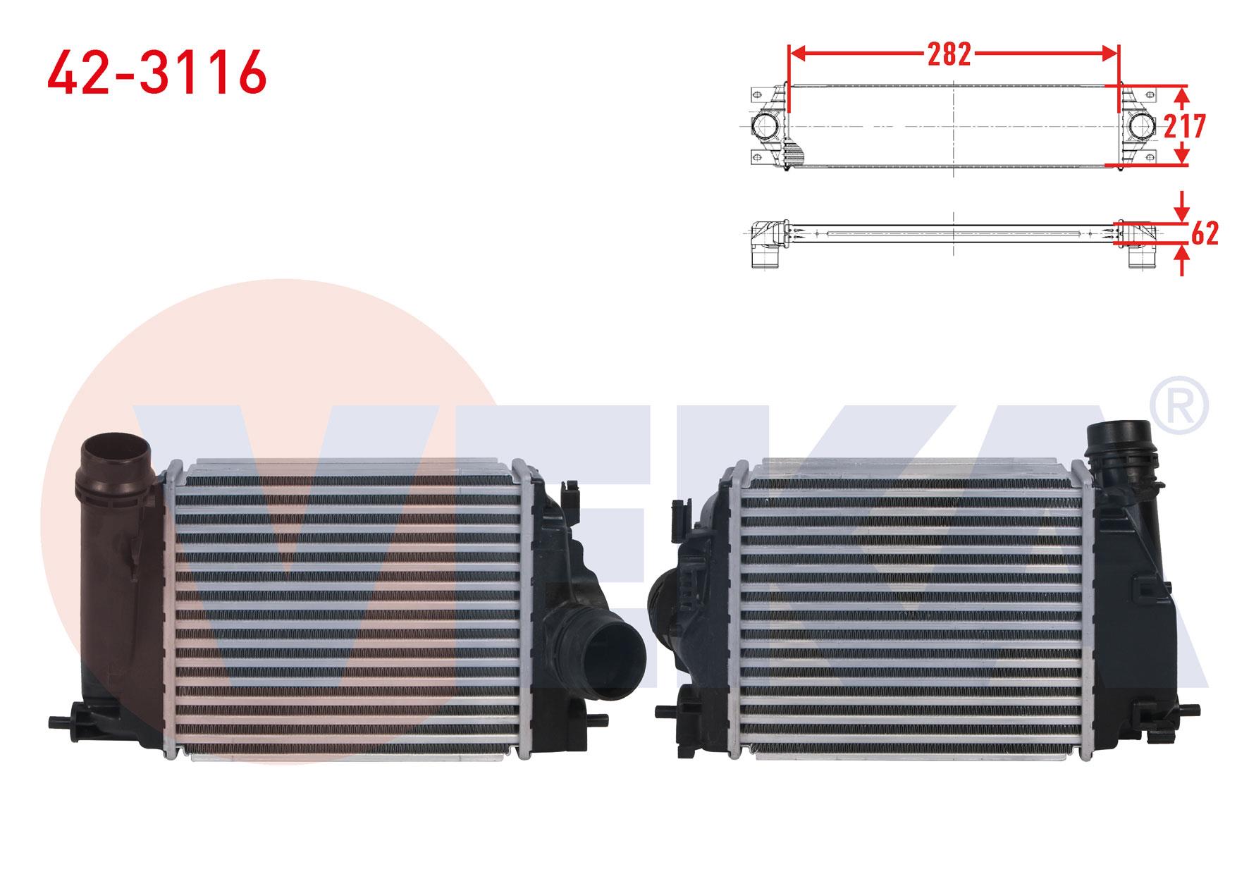 TURBO RADYATORU (INTERCOOLER) RENAULT KADJAR 1.6 TCE 165 163 hp 2016-