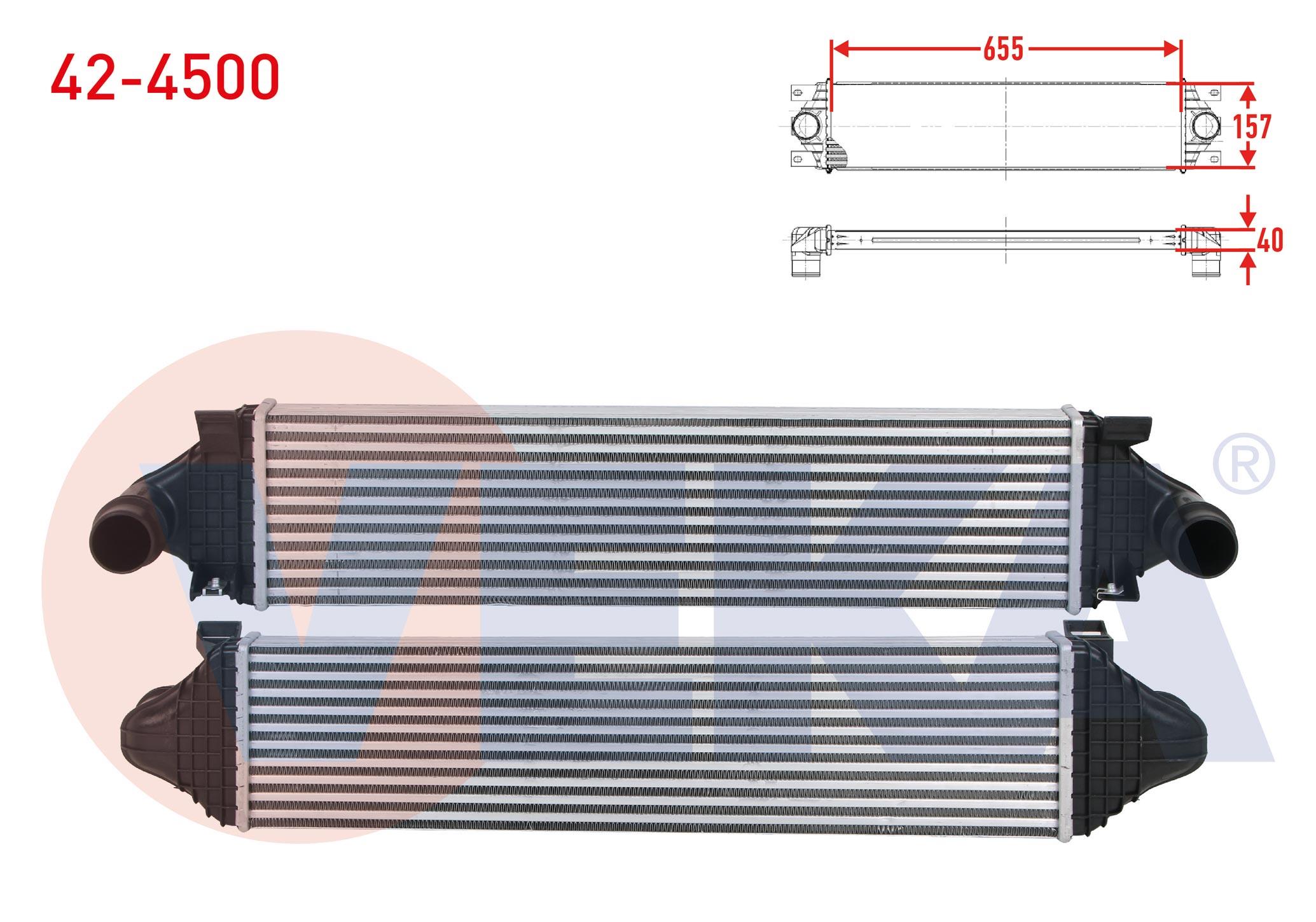 TURBO RADYATORU (INTERCOOLER) VOLVO S60 II 1.5 T3 - 2.0 D3 2010- / V40 D2 - D3 2012- / V60 D3 - T3 2010-