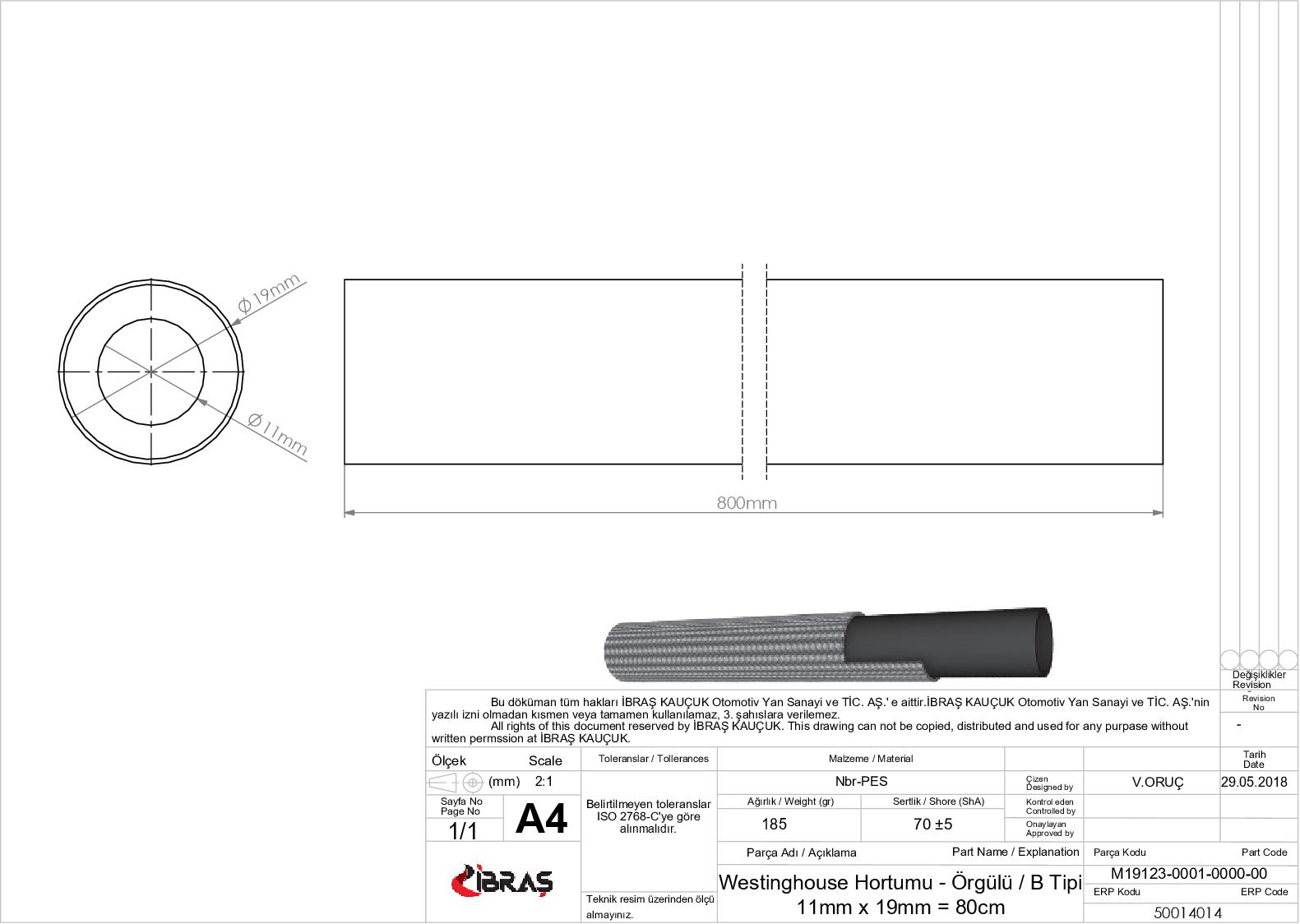 WESTINGHOUSE HORTUMU 
B / TİPİ
11mm x 19mm = 80cm DOĞAN / KARTAL / ŞAHİN  1.6