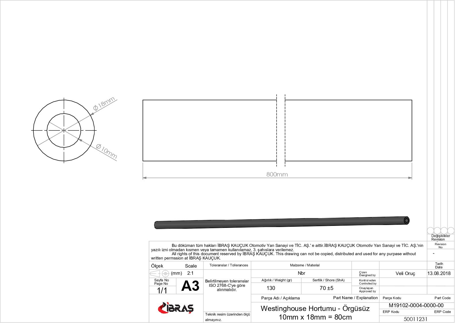 WESTINGHOUSE HORTUMU 
C / TİPİ
10mm x 18mm = 80cm RENAULT 9
