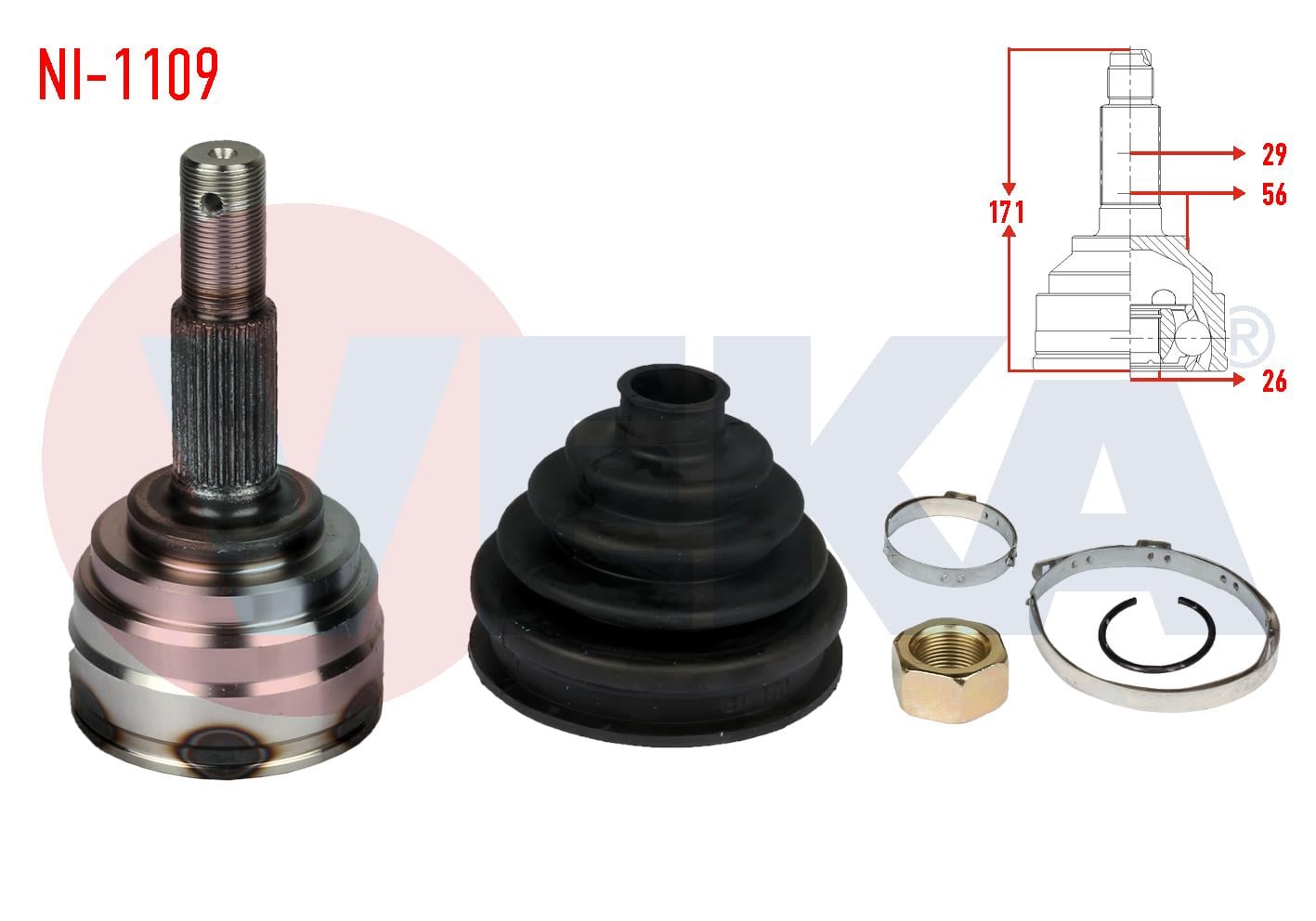 AKS KAFASI DIS SOL-SAG ON DIS NISSAN JUKE (F15) 1.5 DCI  29X26X56 UZUNLUK 171mm 2010-