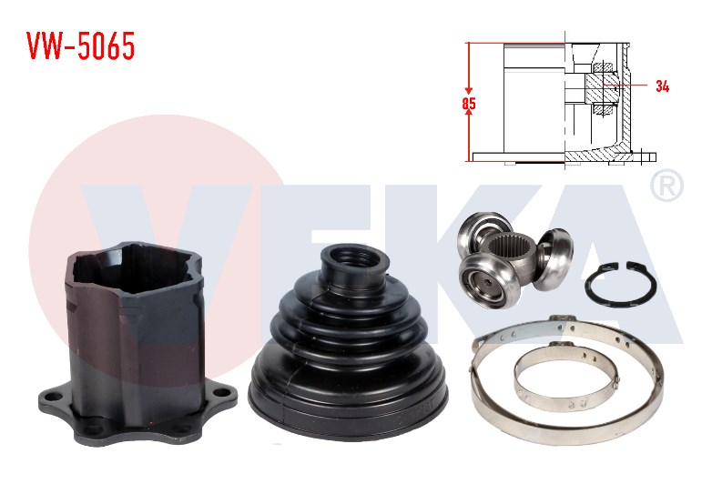 AKS KAFASI İÇ OTOMATİK GOLF5-JETTA-PASSAT-CADDY-A3 BJB-BKP-BKD 1,9 TDİ-2,0 TDİ 04- GKN 305400 1K0498103EV 1K0498103EX 1K0498103Q 1K0498103QX