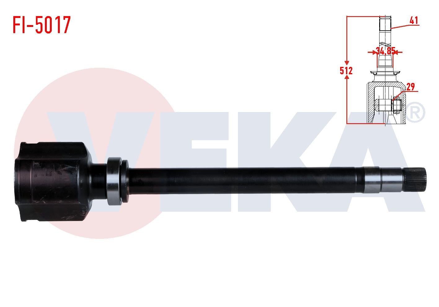 AKS KAFASI SAG ON IC FIAT DUCATO (250) 2.3 MJT 41X29X34.85 UZUNLUK 512mm 2006-2014