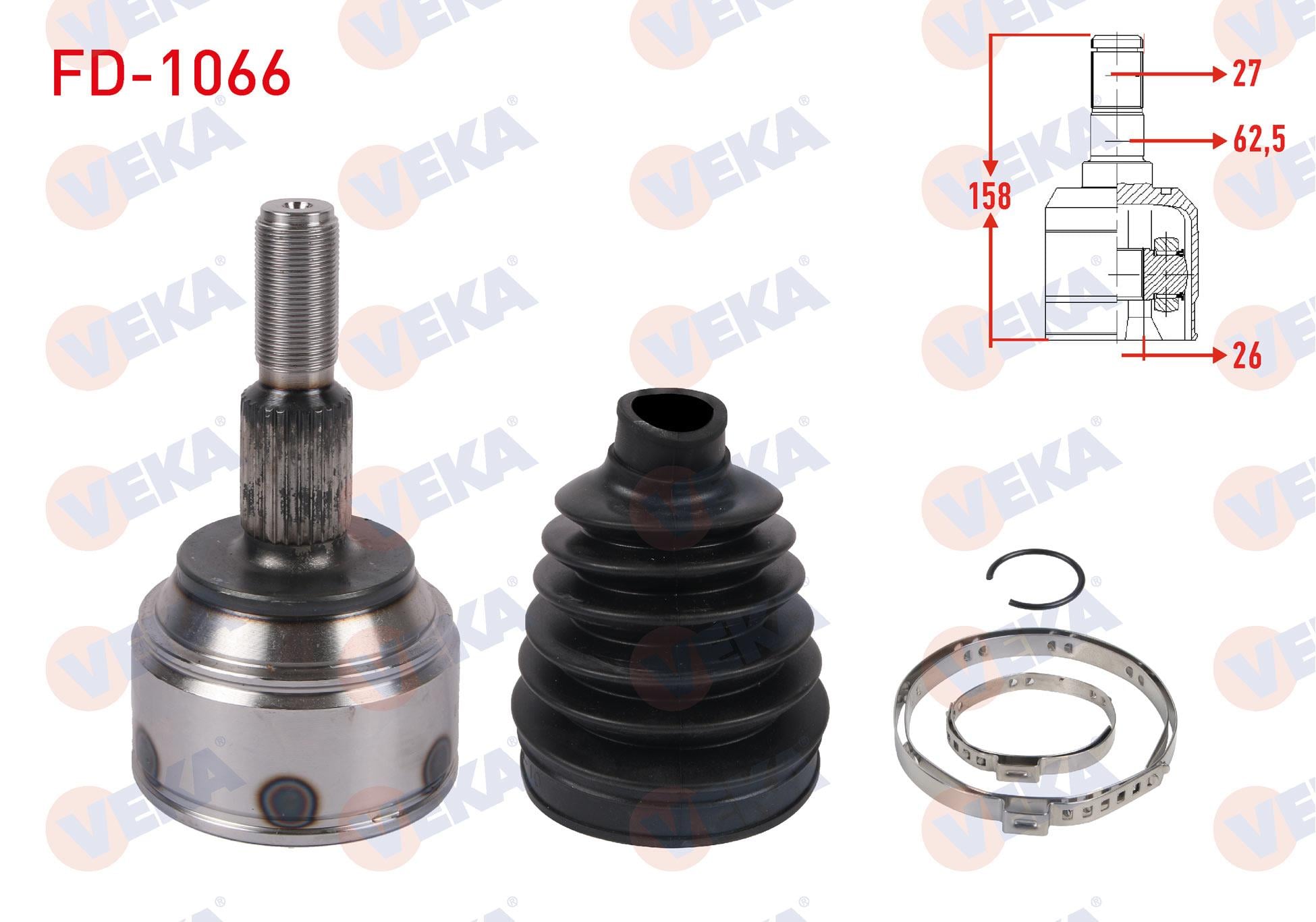 AKS KAFASI SOL ON DIS 27X26X62,5 UZUNLUK 158mm FORD TOURNEO CONNECT (V408) 1.5 TDCI 5 M-T 2015- / TRANSIT CONNECT 1.5 TDCI 5 M-T 2015-