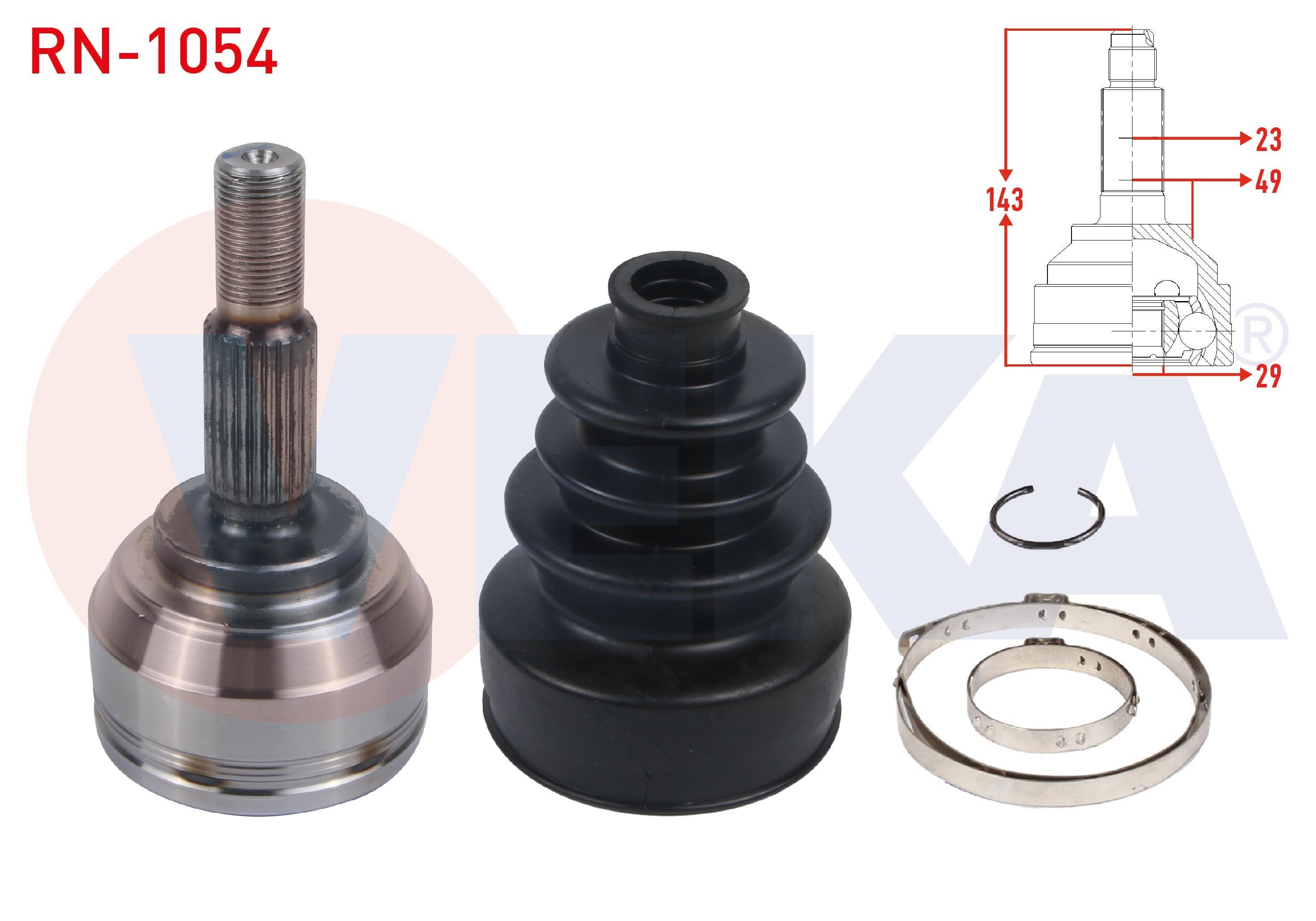 AKS KAFASI SOL-SAG ON DIS 23X29X49 UZUNLUK 143mm RENAULT CLIO III 1.5 DCI M-T 2005-2012 / DACIA LOGAN - LOGAN MCV 1.5 DCI 2004-2012