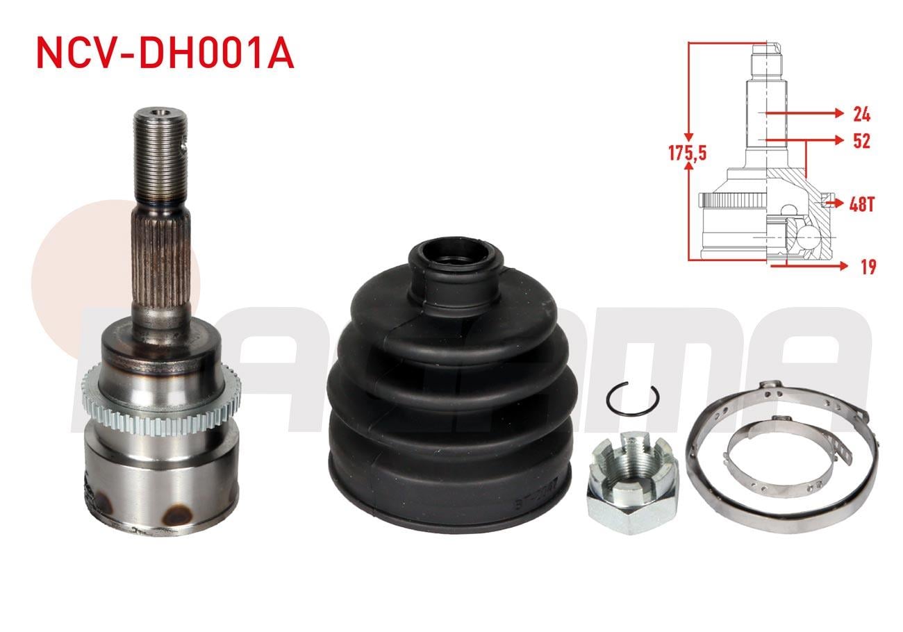 AKS KAFASI SOL-SAG ON DIS 24X19X52 ABSLI 48 DIS UZUNLUK 175,5mm DAIHATSU TERIOS (J1) 1.3 1997-2005