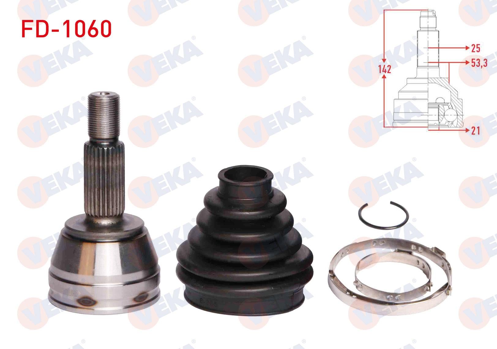 AKS KAFASI SOL-SAG ON DIS 25X21X53,3 UZUNLUK 142,5mm FORD TOURNEO-TRANSIT COURIER 1.5 TDCI 2014-