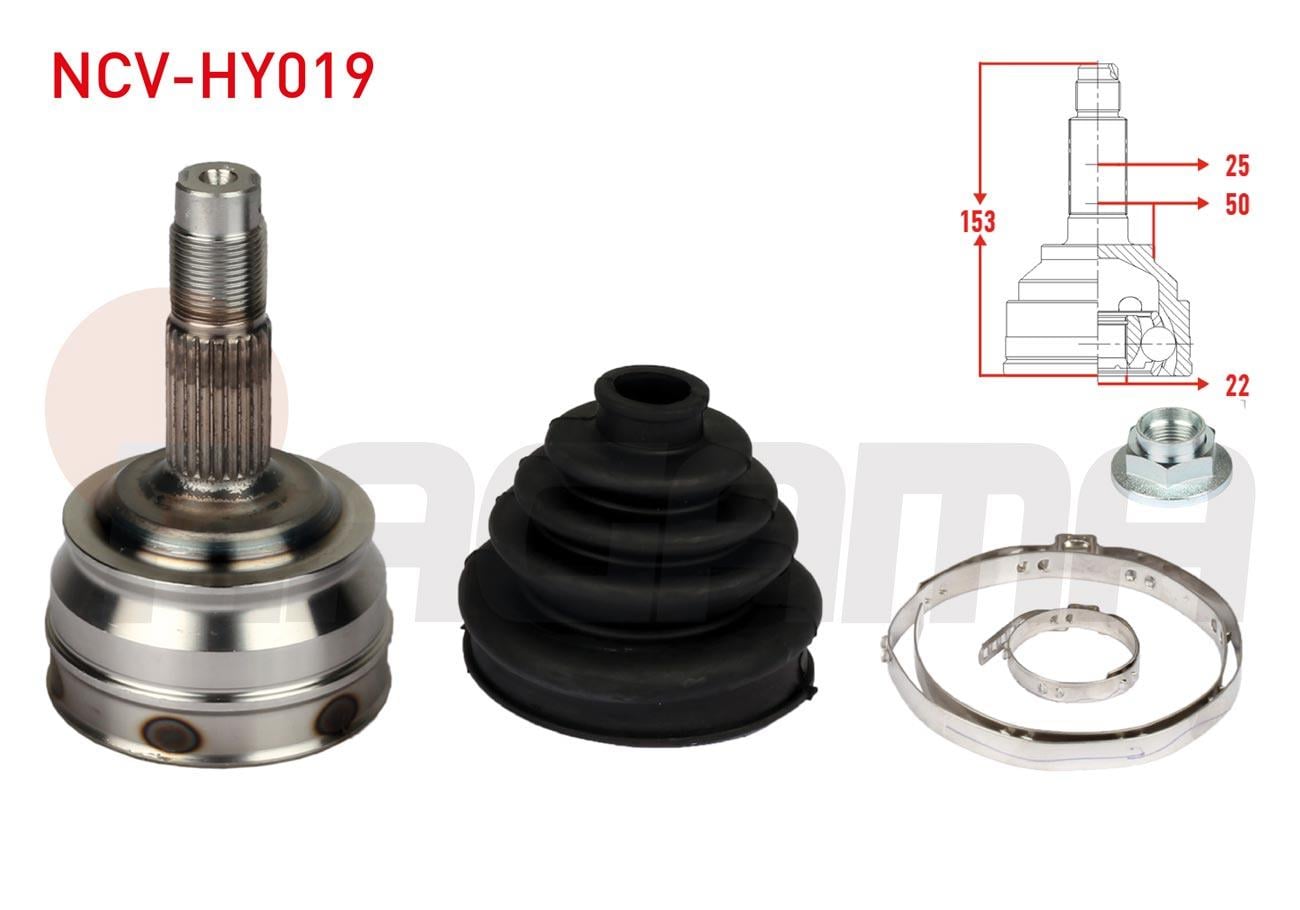 AKS KAFASI SOL-SAG ON DIS 25X22X50 UZUNLUK 153mm HYUNDAI ACCENT I (X-3) 1.3i - 1.5i 1994-2000/ MILENIUM 1.3 - 1.5 - 1.6 00-03/ ADMIRE 1.3 - 1.5 - 1.6 03-06/ COLT III (C5_A) 1.3 GL - 1.5 86-92