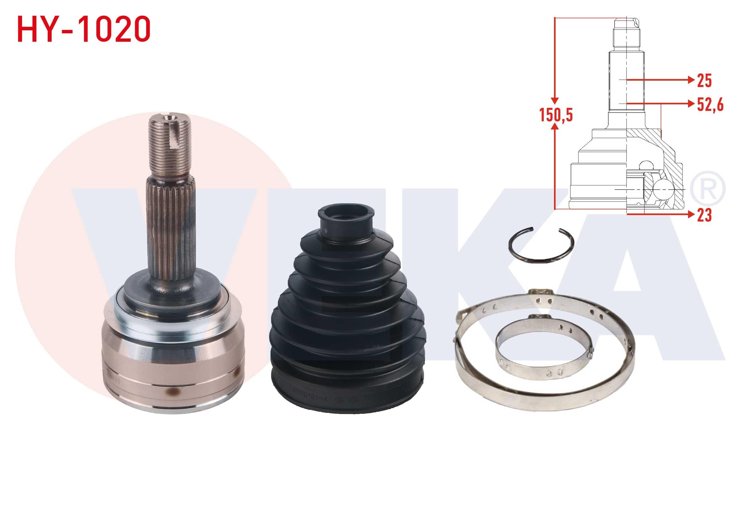 AKS KAFASI SOL-SAG ON DIS 25X23X52,6 UZUNLUK 105,5mm HYUNDAI I20 1.4 CRDI M-T 2015-