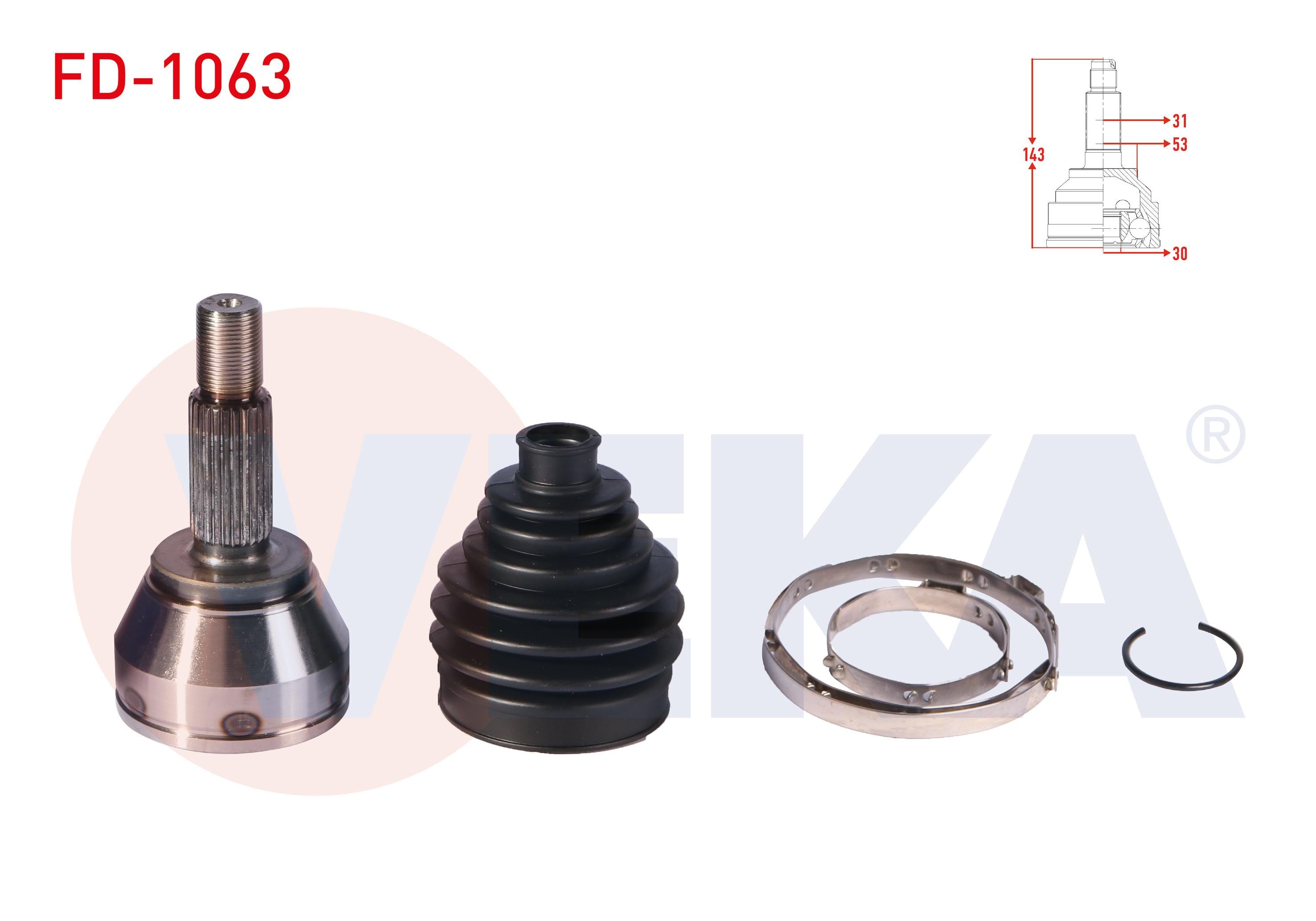 AKS KAFASI SOL-SAG ON DIS 25X23X53 UZUNLUK 143 mm FORD FIESTA VI 1.5 TDCI 2008-2012 / FIESTA VI 1.5 TDCI 2012-