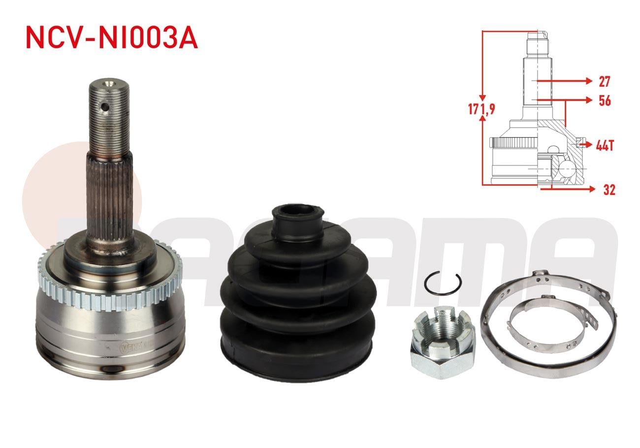 AKS KAFASI SOL-SAG ON DIS 27X32X56 ABSLI 44 DIS UZUNLUK 171,9mm NISSAN PRIMERA (P11) 2.0i 16v 1996-2001