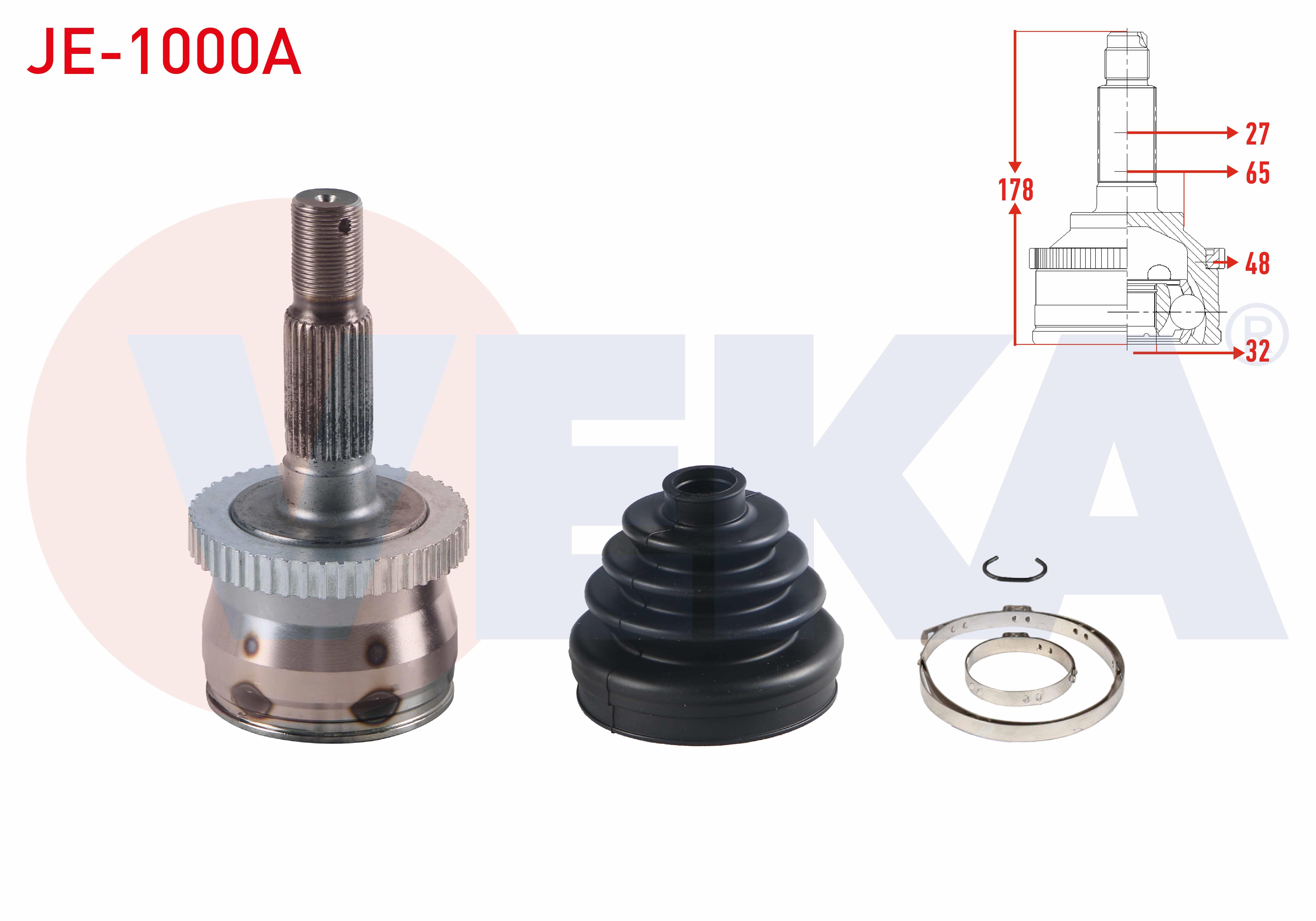 AKS KAFASI SOL-SAG ON DIS 27X32X65 ABS 48 DIS UZUNLUK 178mm JEEP GRAND CHEROKEE II 4.7 V8 - 2.7 CRDI - 3.1 TD 1998-2005