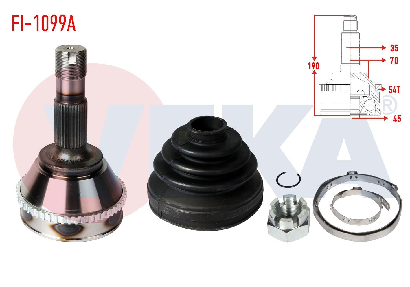 AKS KAFASI SOL-SAG ON DIS ABSLI 54 DIS 35X45X70 UZUNLUK 190mm FIAT DUCATO 1.9 TD 18Q 1994-2002