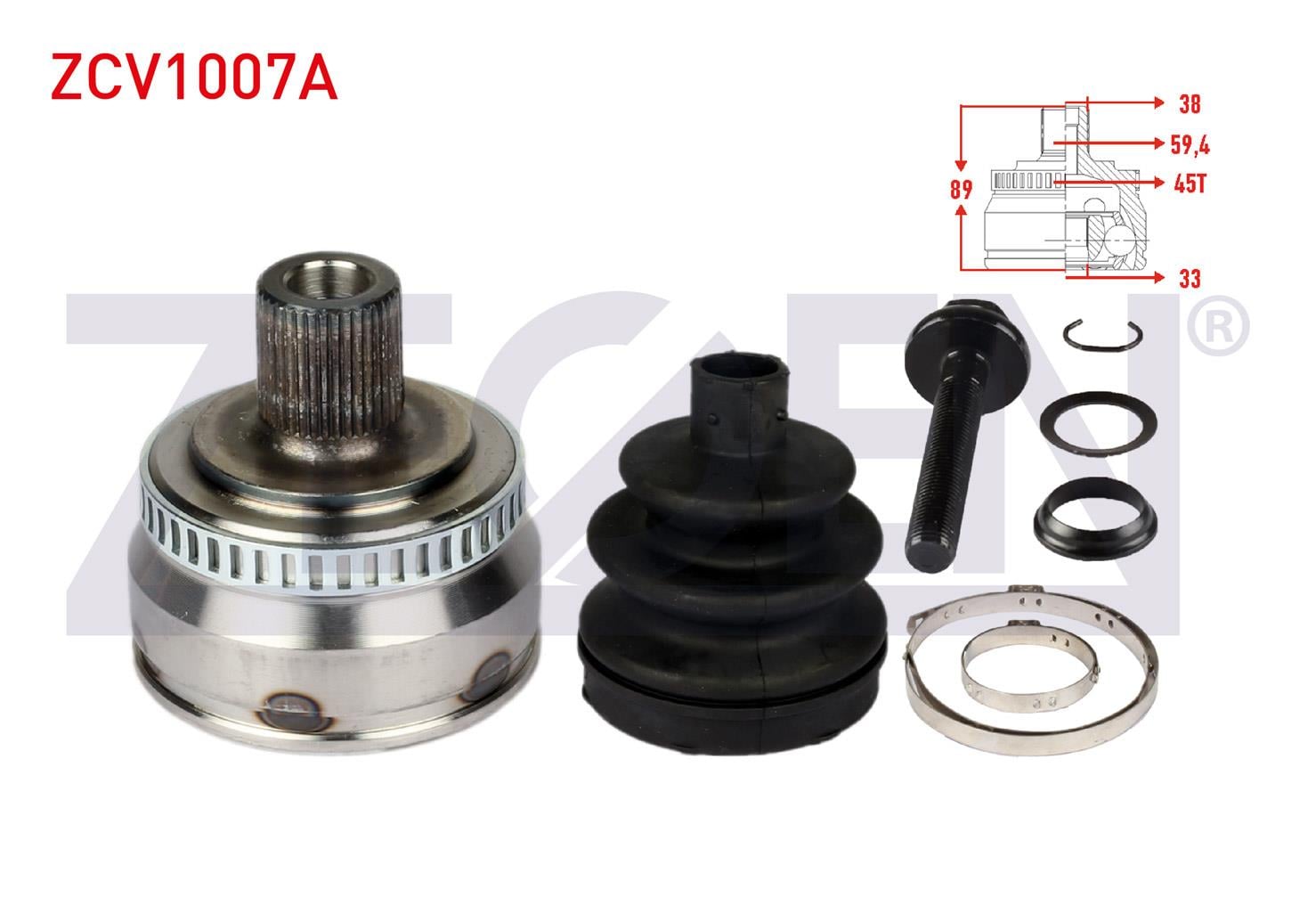 AKS KAFASI SOL-SAG ON DIS AUDI A4 (8E2,B6) 1.6 ABSLI 45 DIS 38X33X59,4 UZUNLUK 89 mm 2000-2004