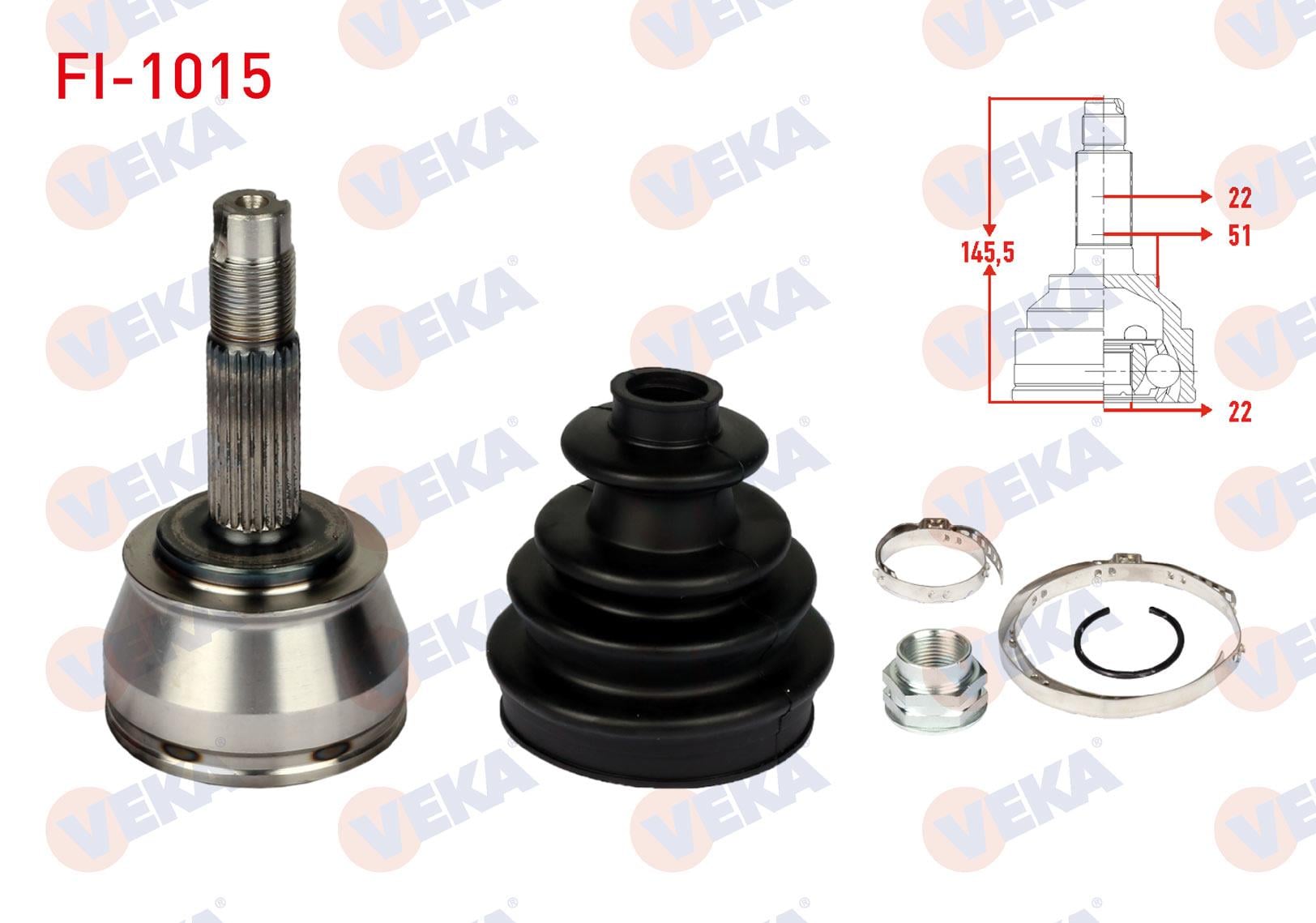 AKS KAFASI SOL-SAG ON DIS FIAT DOBLO (119,223) 1.2i  22X22X51 UZUNLUK 146,7 mm 2001-2010
